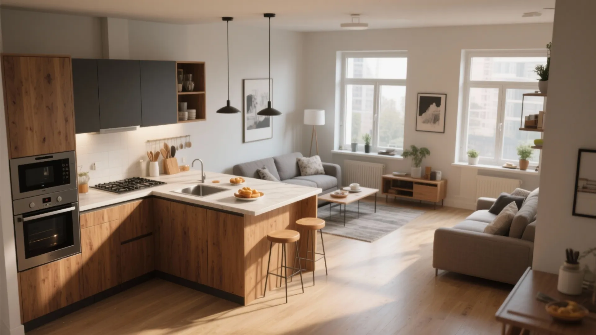 3. L-Shaped Layout for More Counter Space