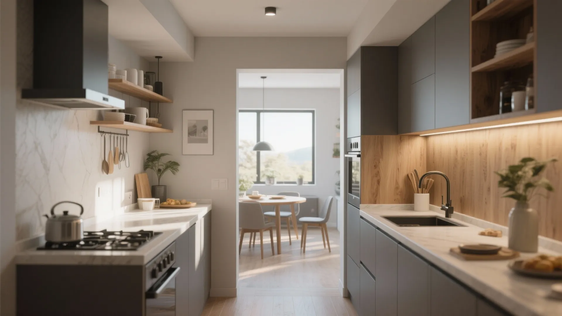 L-Shaped Layout for More Counter Space