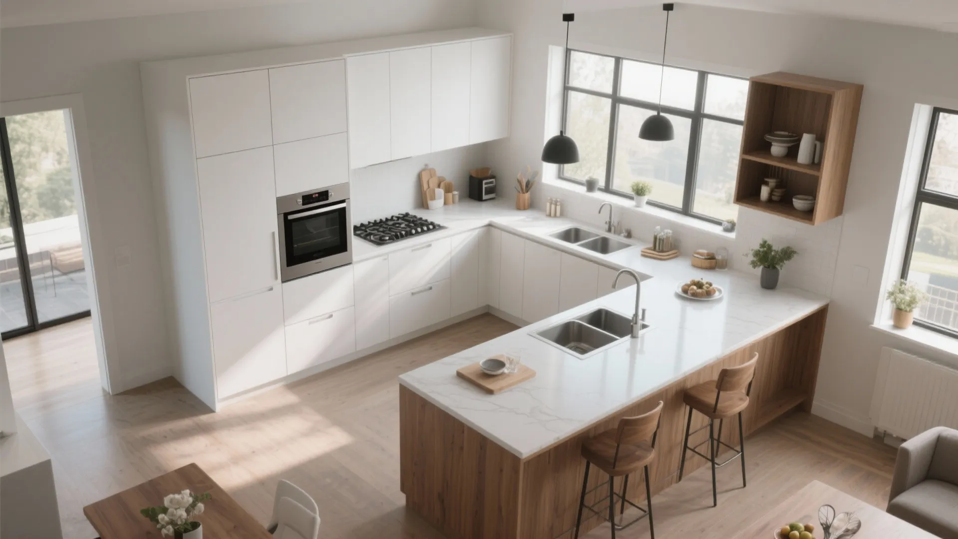 L-Shaped Kitchen for Efficiency