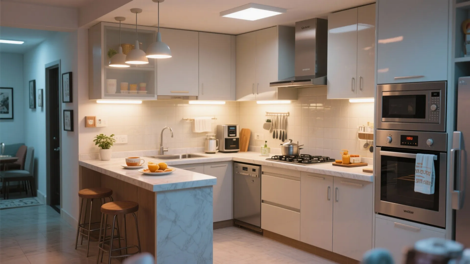 L-Shaped Layout to Free Counter Space