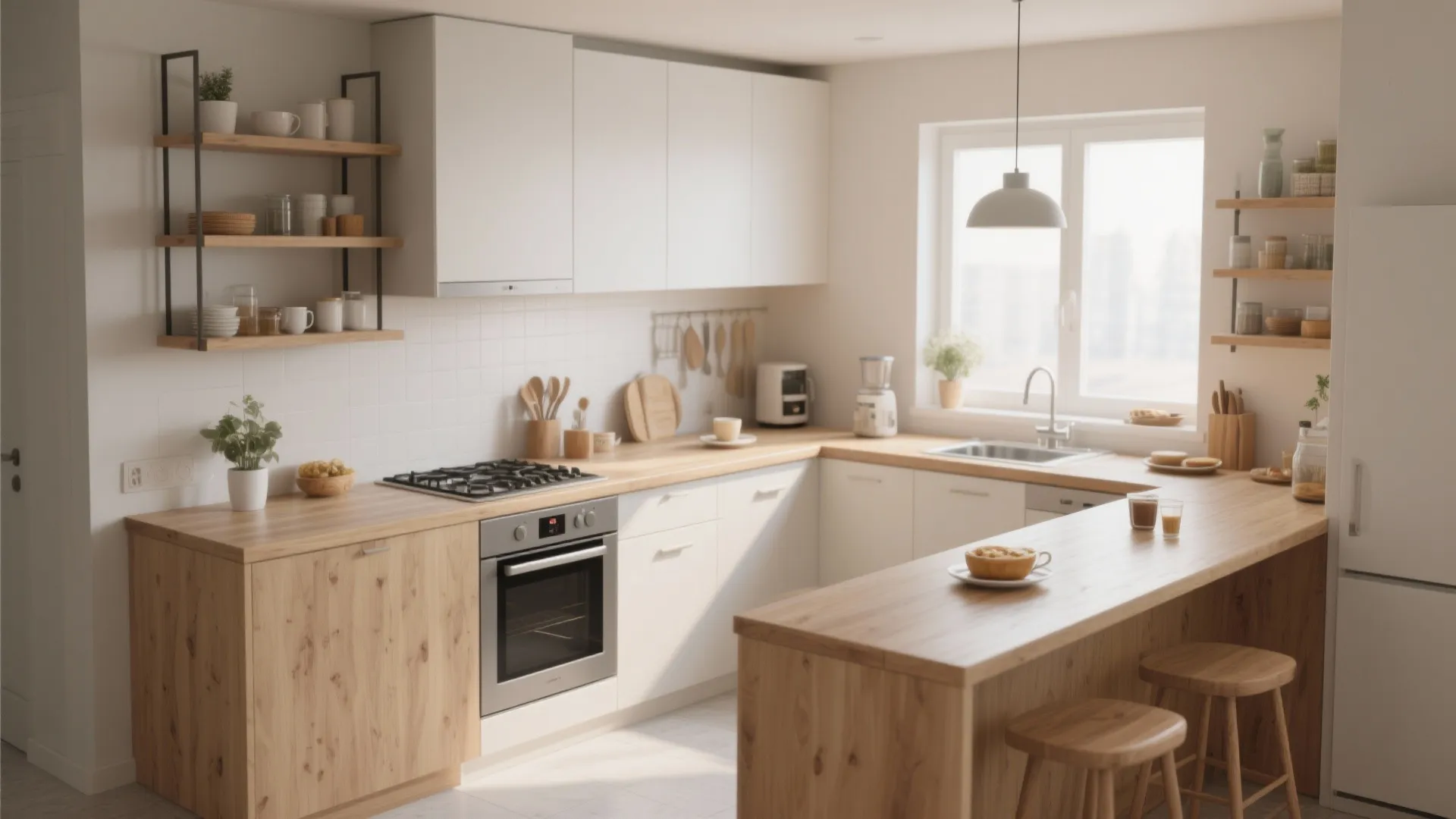 L-Shaped Layout for Open Counters