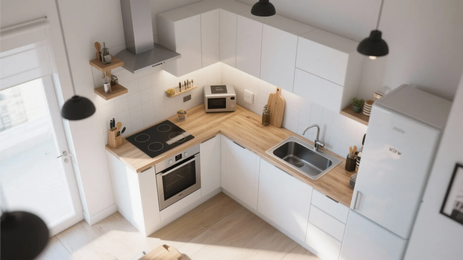 L-Shaped Layout Maximising Counter Space