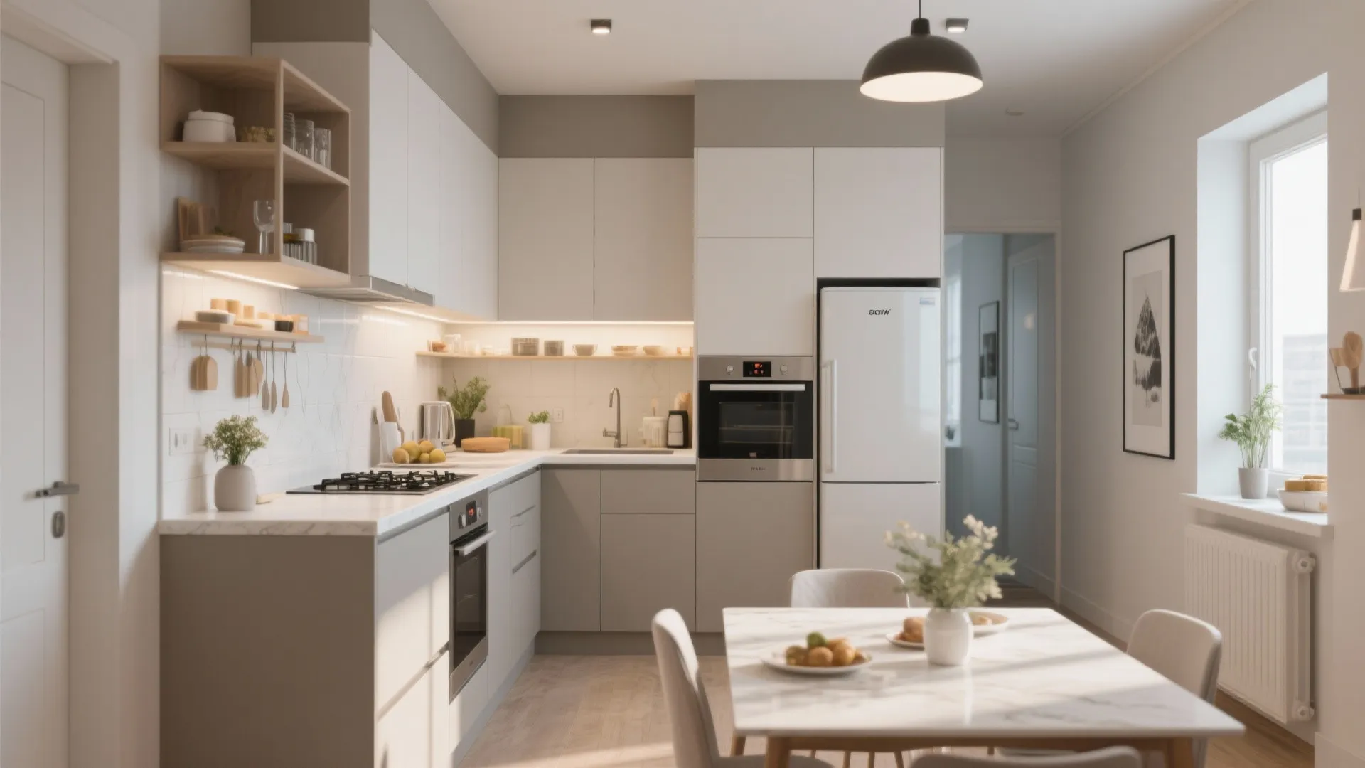 L-Shaped Layout for Maximum Counter Space