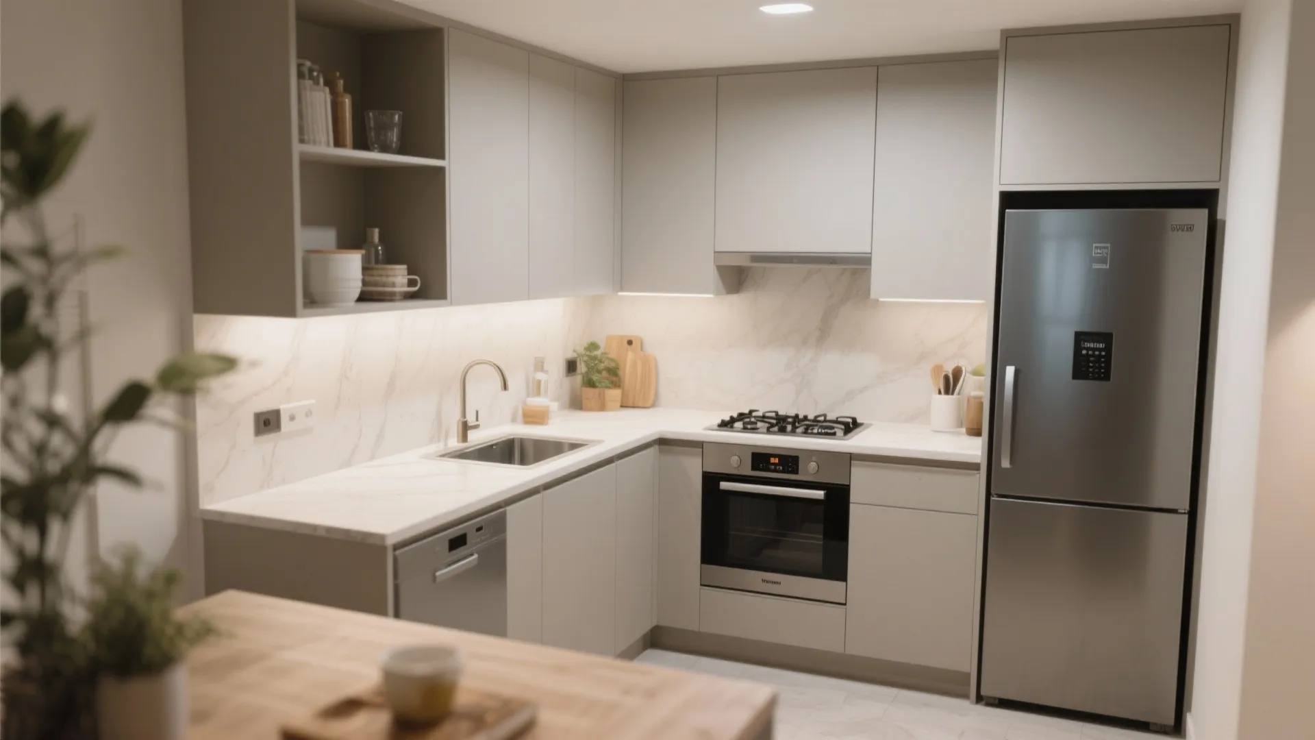 L-Shaped Layout Maximizes Counter Space