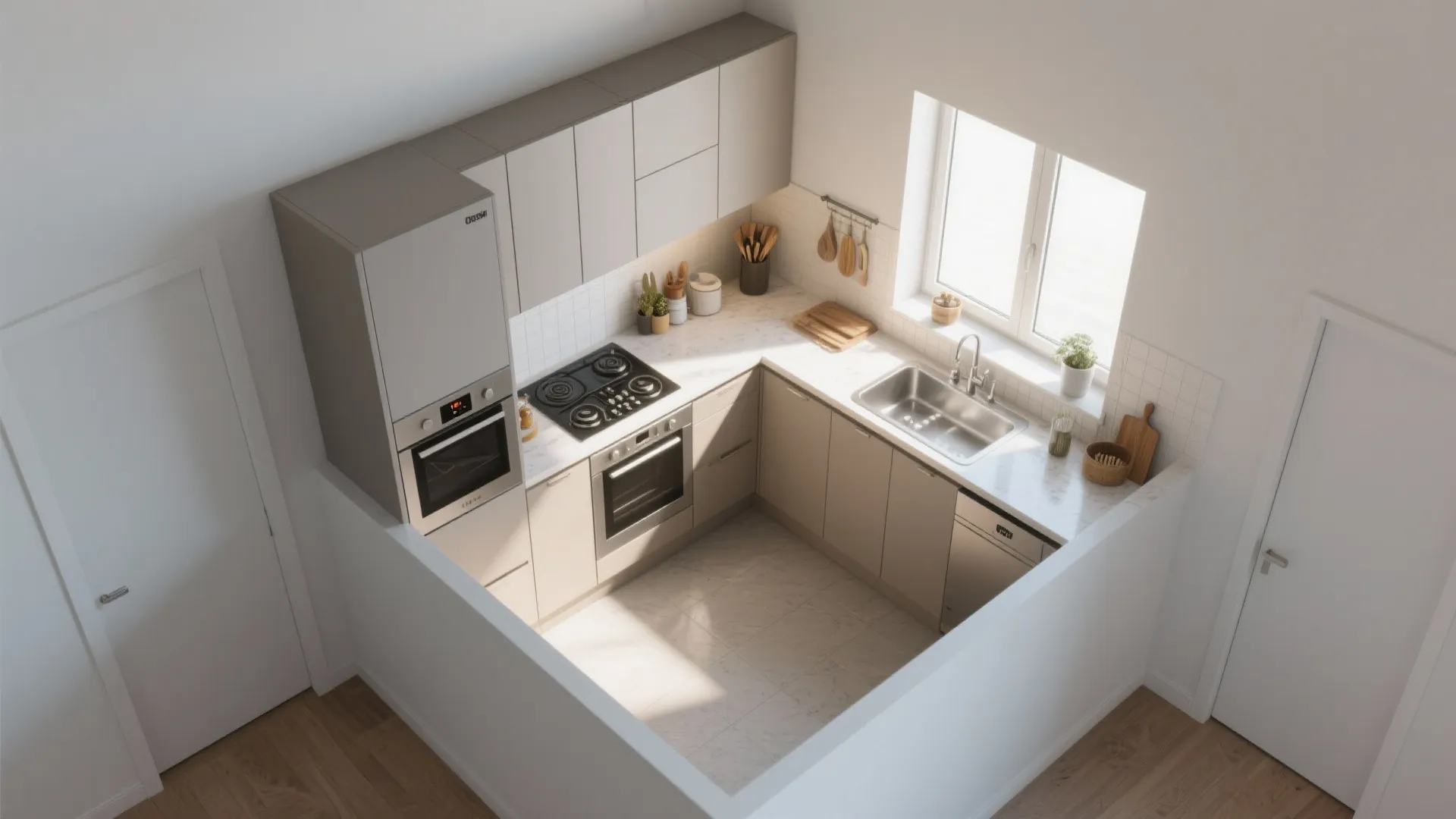 L-Shaped Layout to Maximize Counter Space