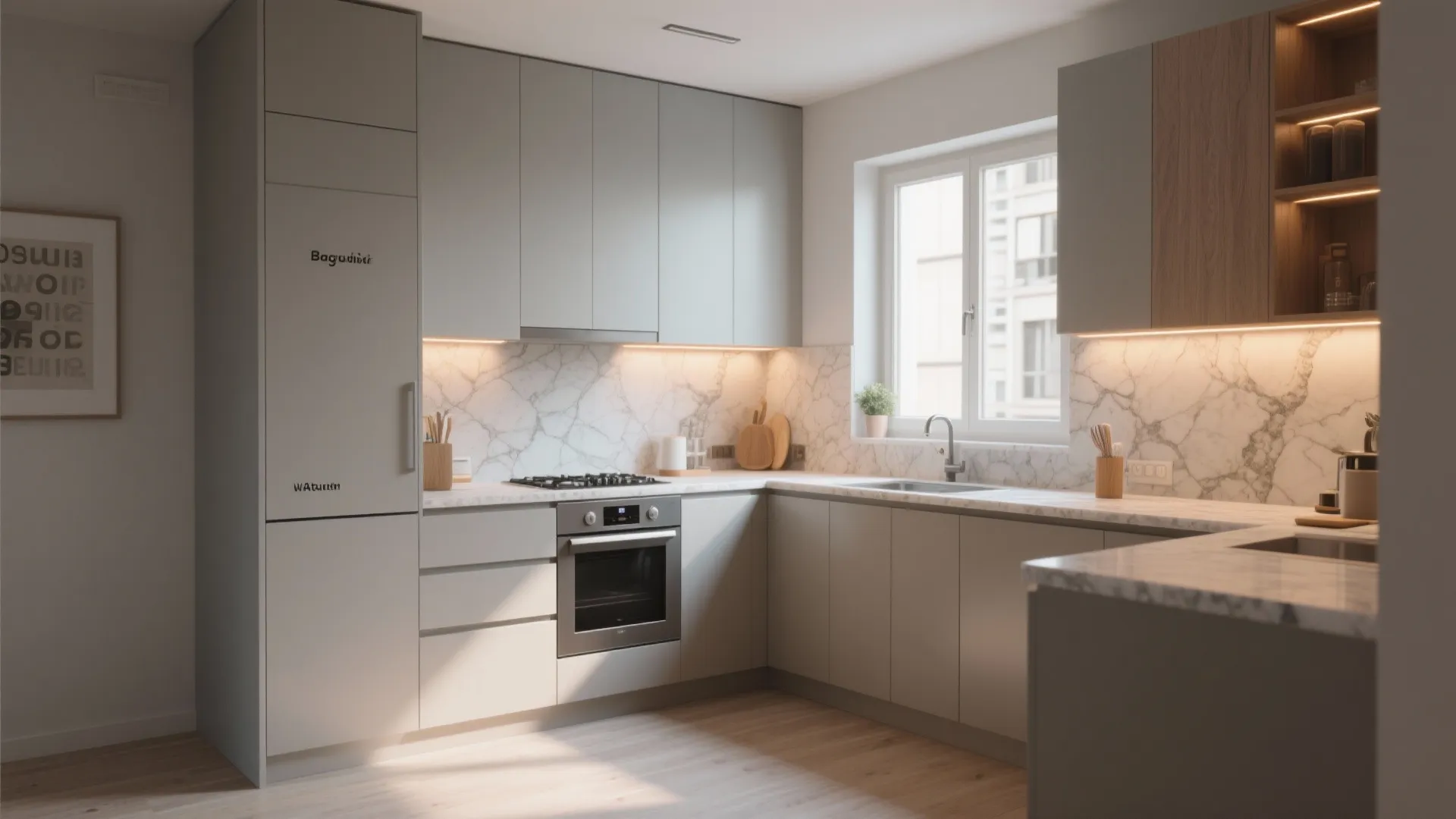 Optimized L-Shaped Kitchen Layout