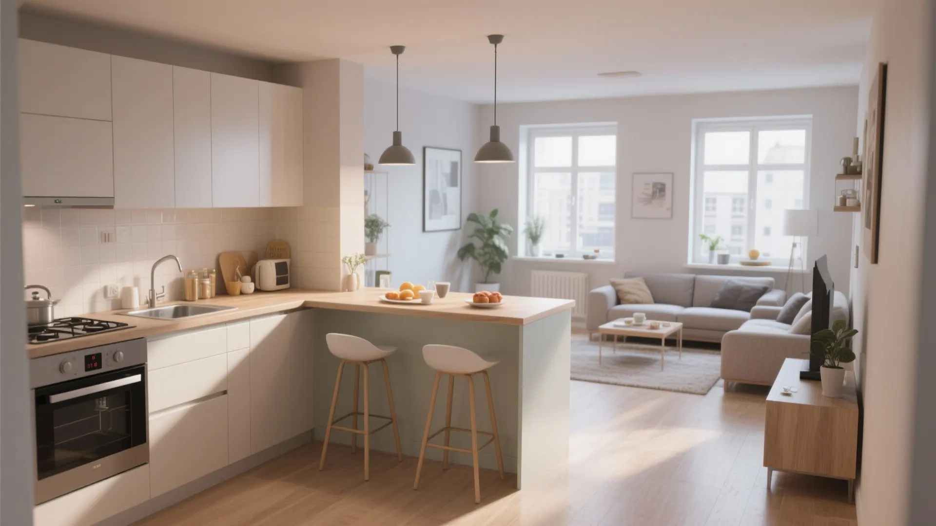 L-Shaped Kitchen to Maximize Counter Space