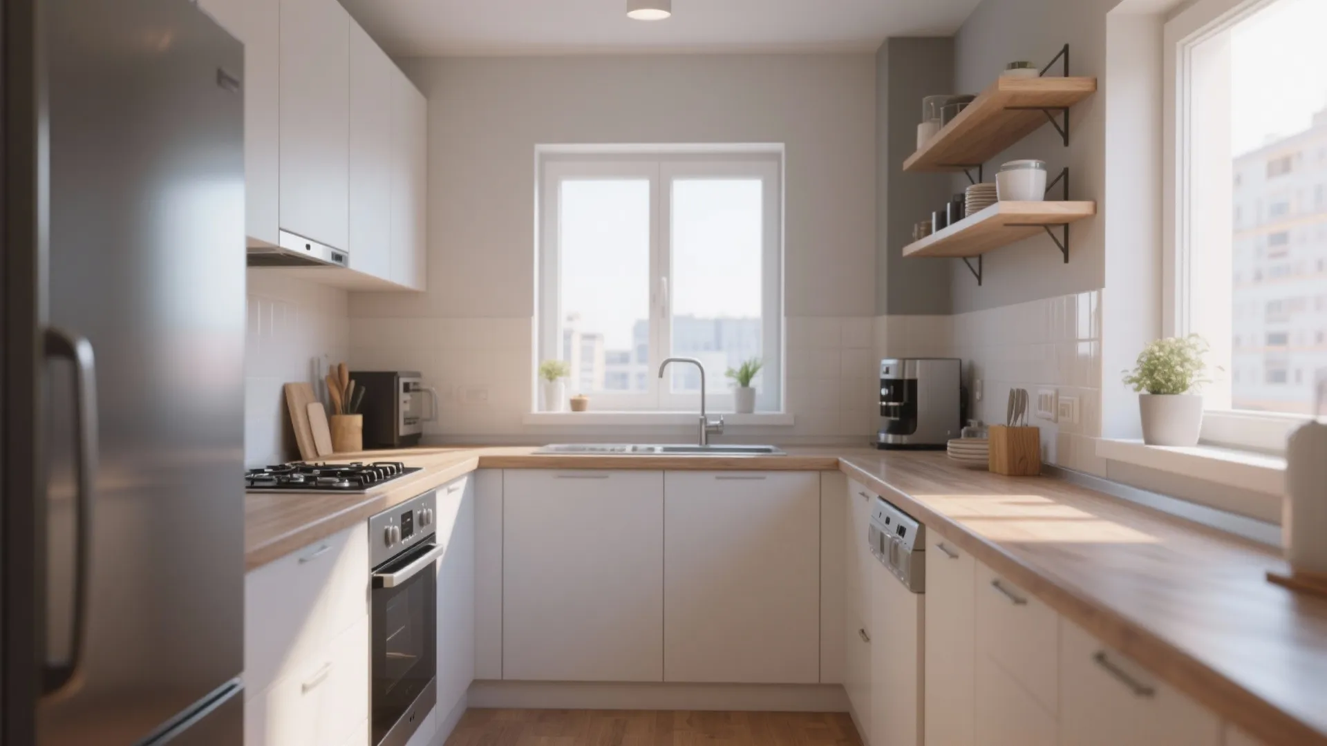 L-Shaped Layout for Kitchen Efficiency