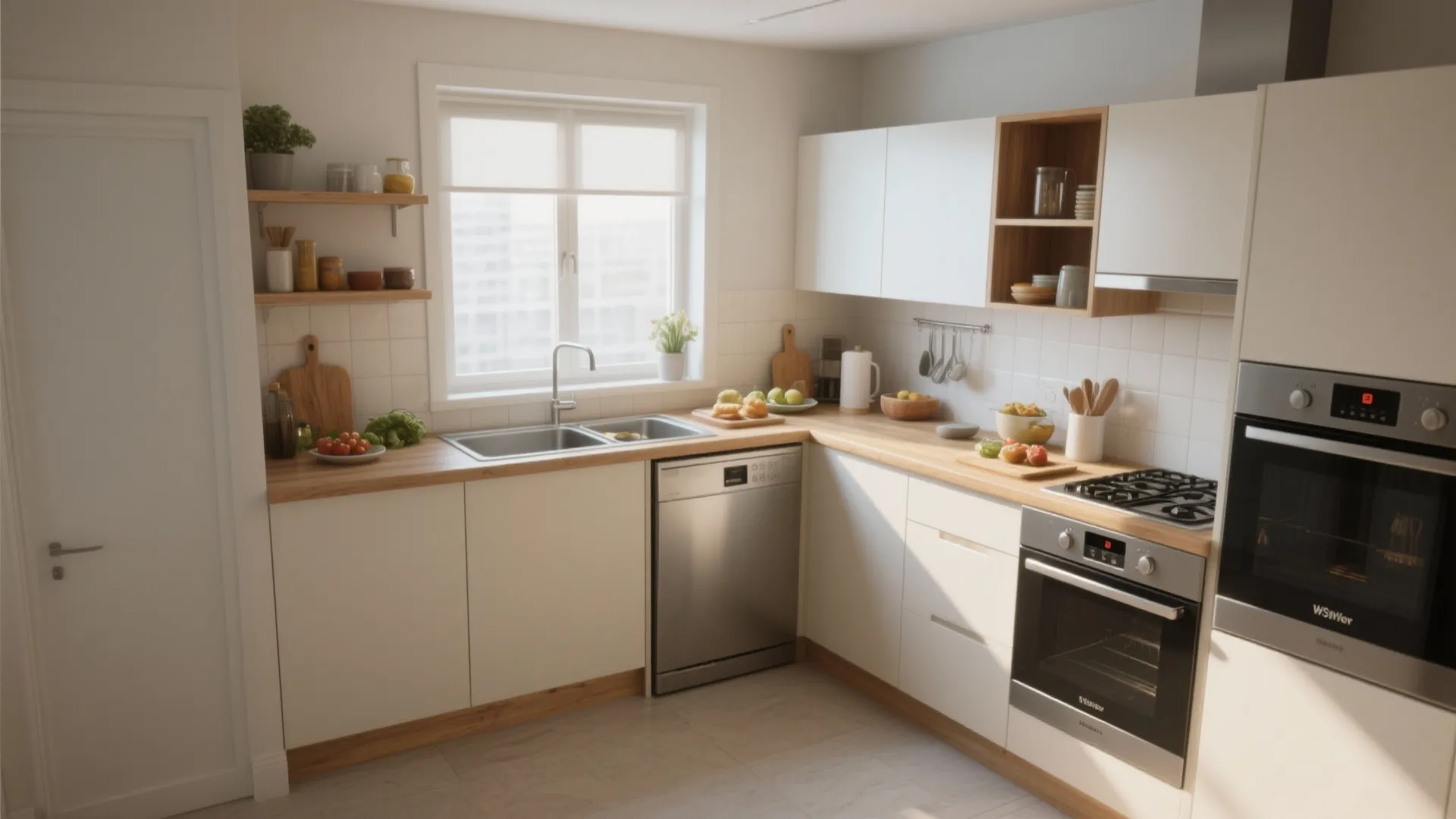 L-Shaped Layout for More Counter Space