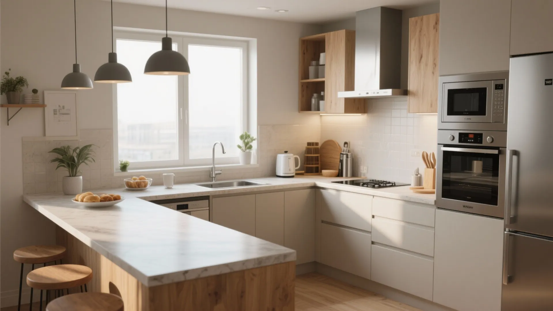 L-Shaped Layout to Maximize Counter Space