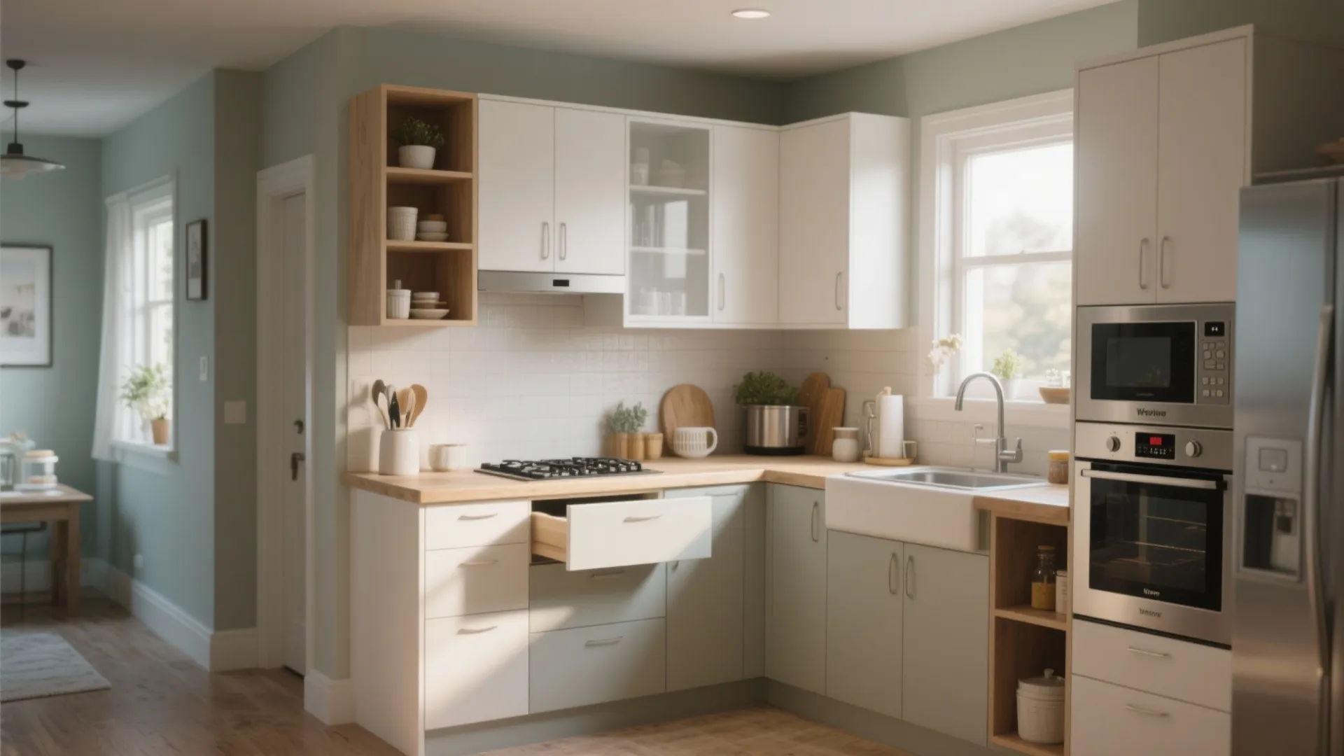 L-Shaped Kitchen Layout for Efficiency