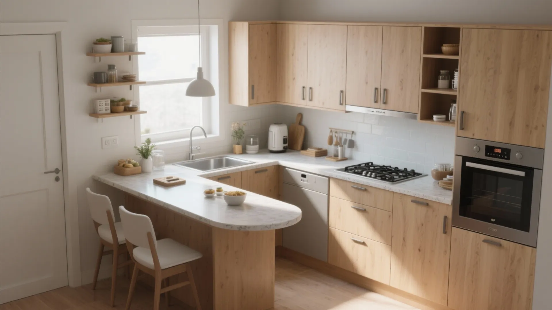 L-Shaped Small Kitchen Layout