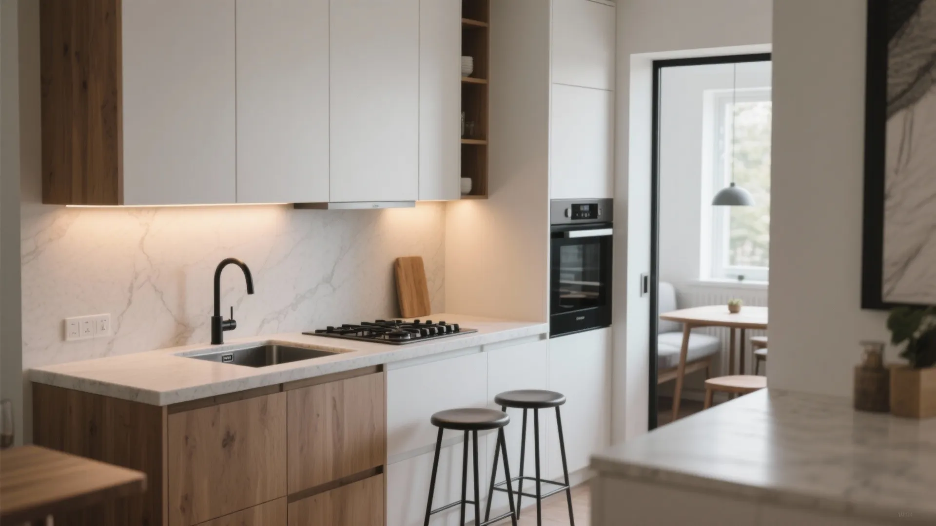 L-Shaped Small Kitchen Layout for Serious Workflow