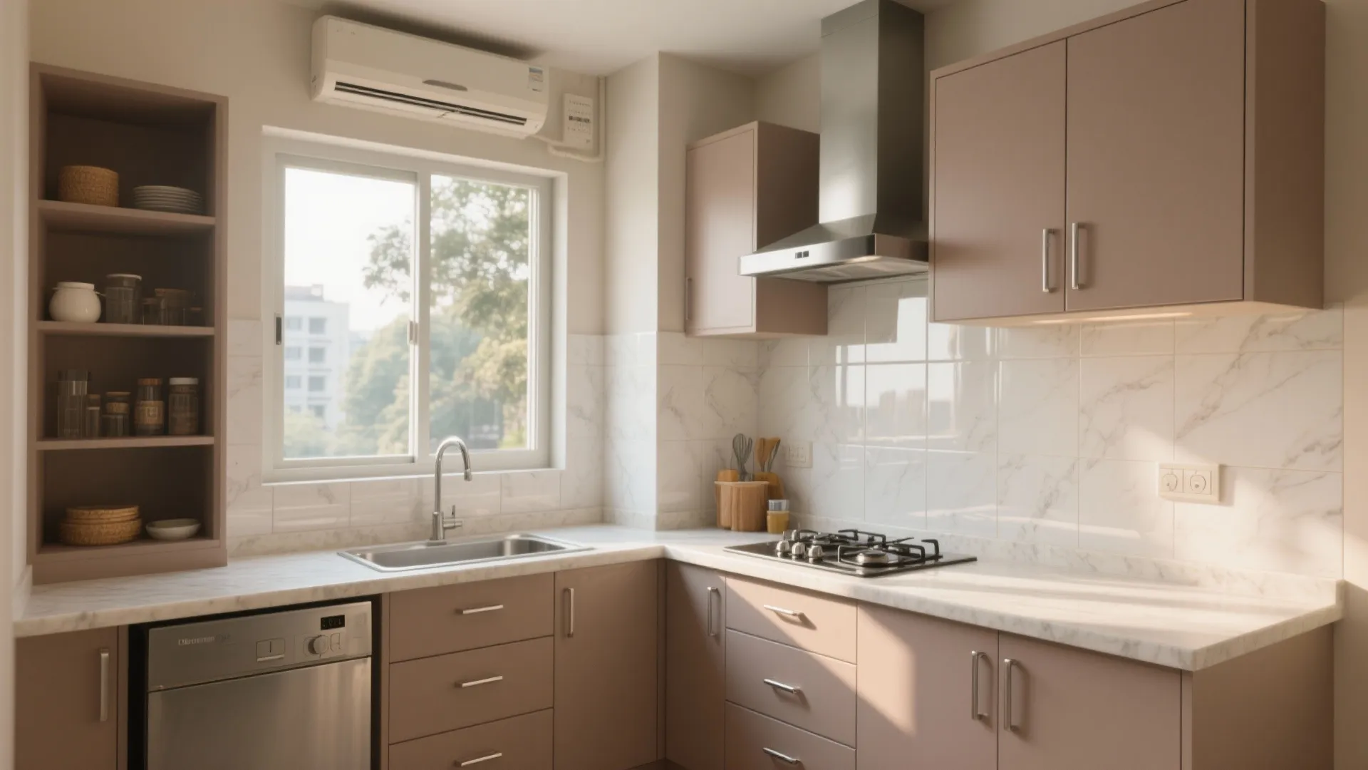 A Compact L-Shaped Kitchen That Breathes