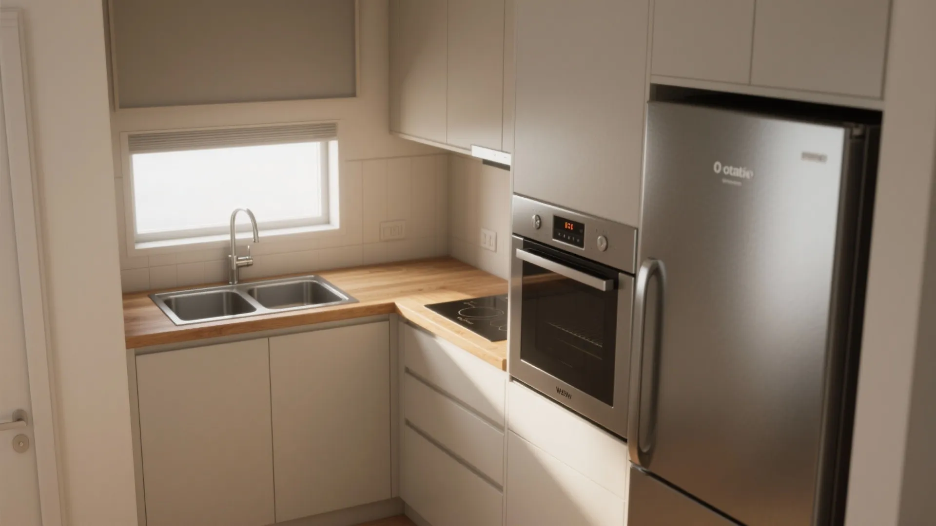 1. L-shaped with a slim work triangle