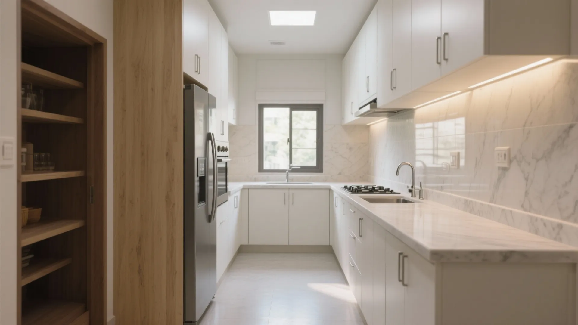 2) Light-toned, storage-rich L-shaped kitchens