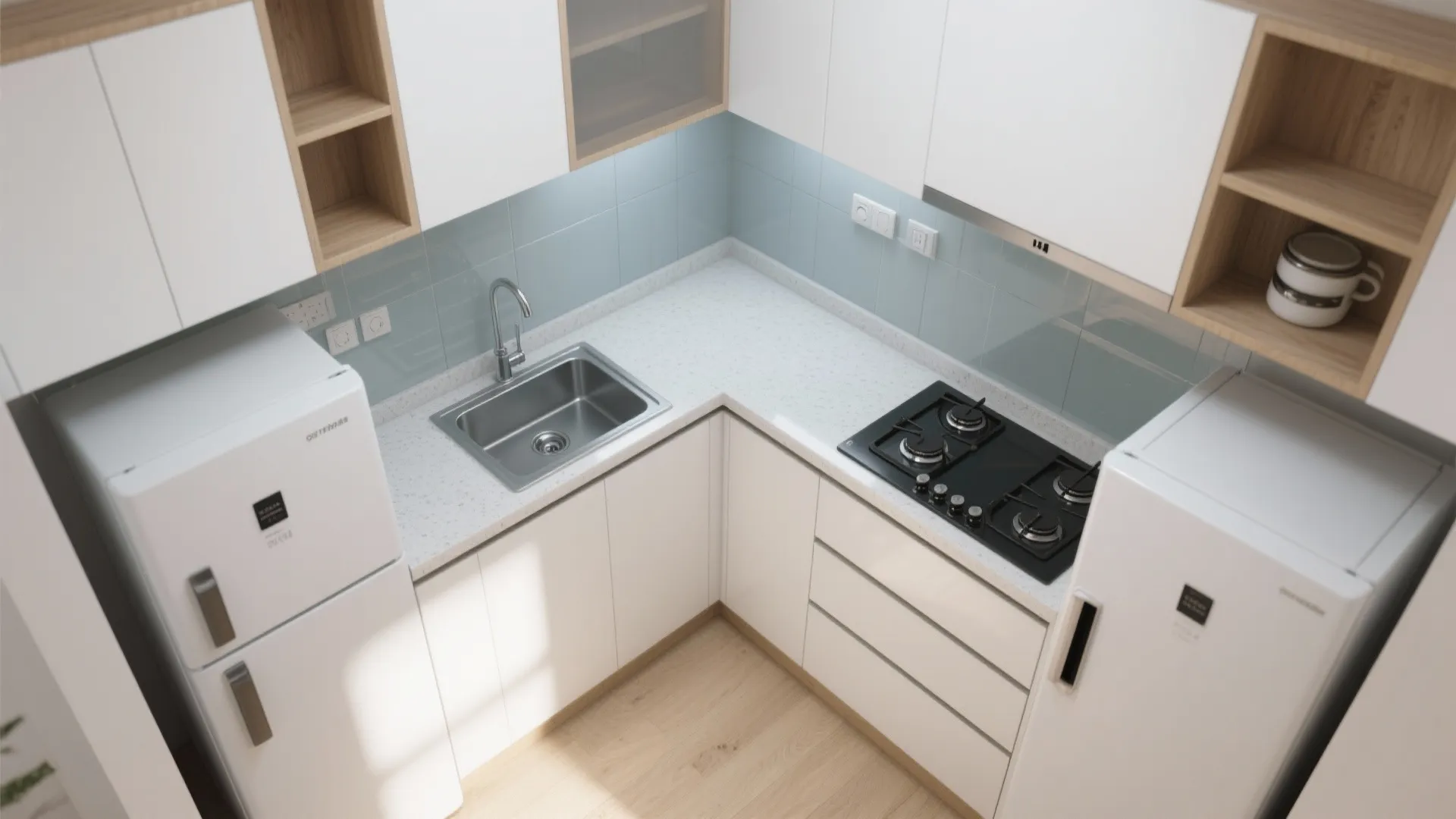 L-Shaped Small Kitchen That Maximizes Counters