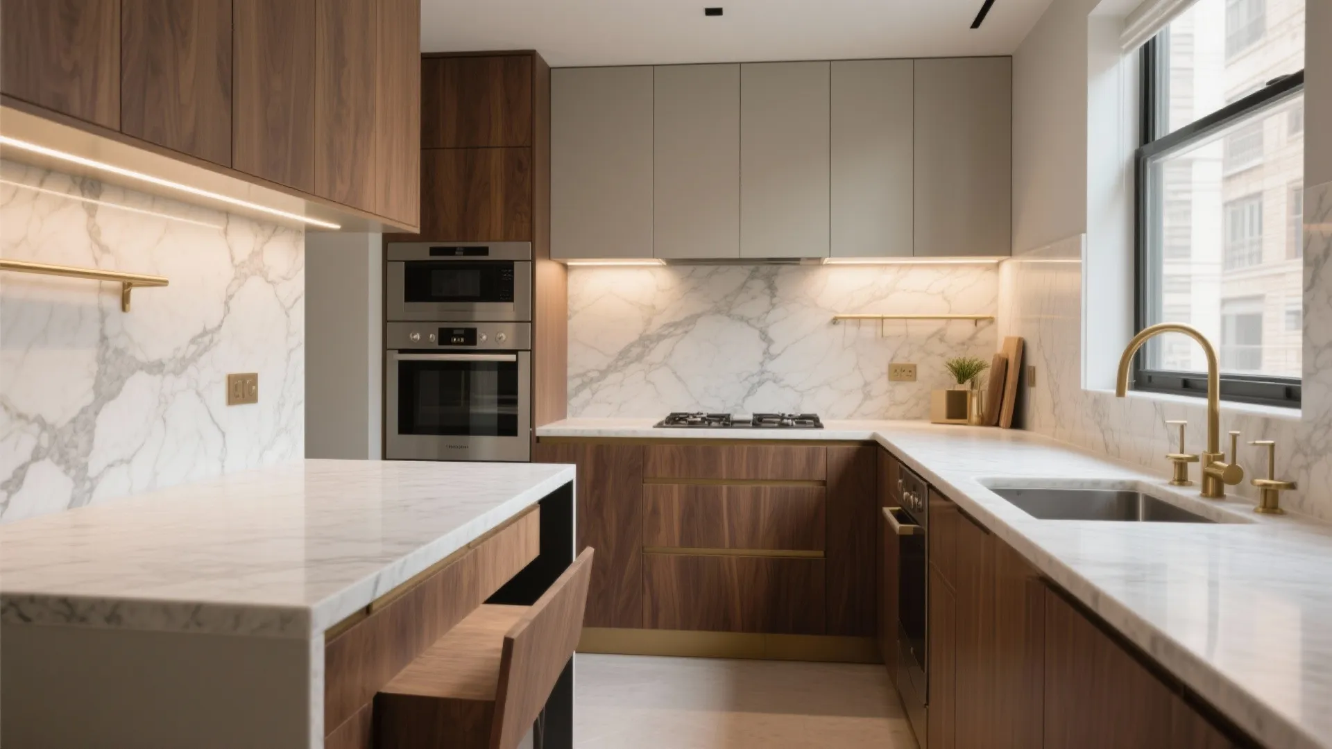 L-Shaped Kitchen That Feels Grand in Small Footprints