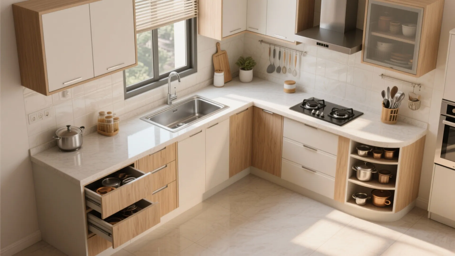 L-Shaped Kitchen: Efficiency Without Feeling Boxed In