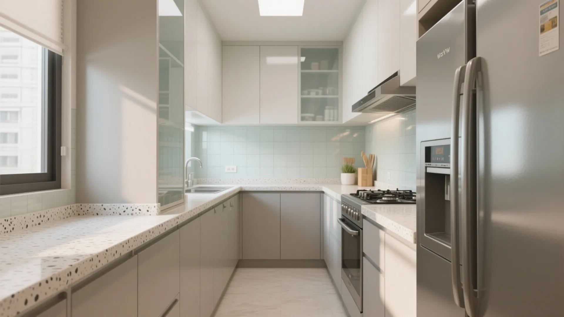 Smart Kitchen Layout: L-Shaped Flow with Tall Storage