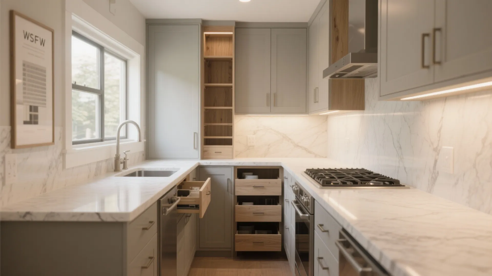 L-Shaped Kitchen That Frees Counter Space