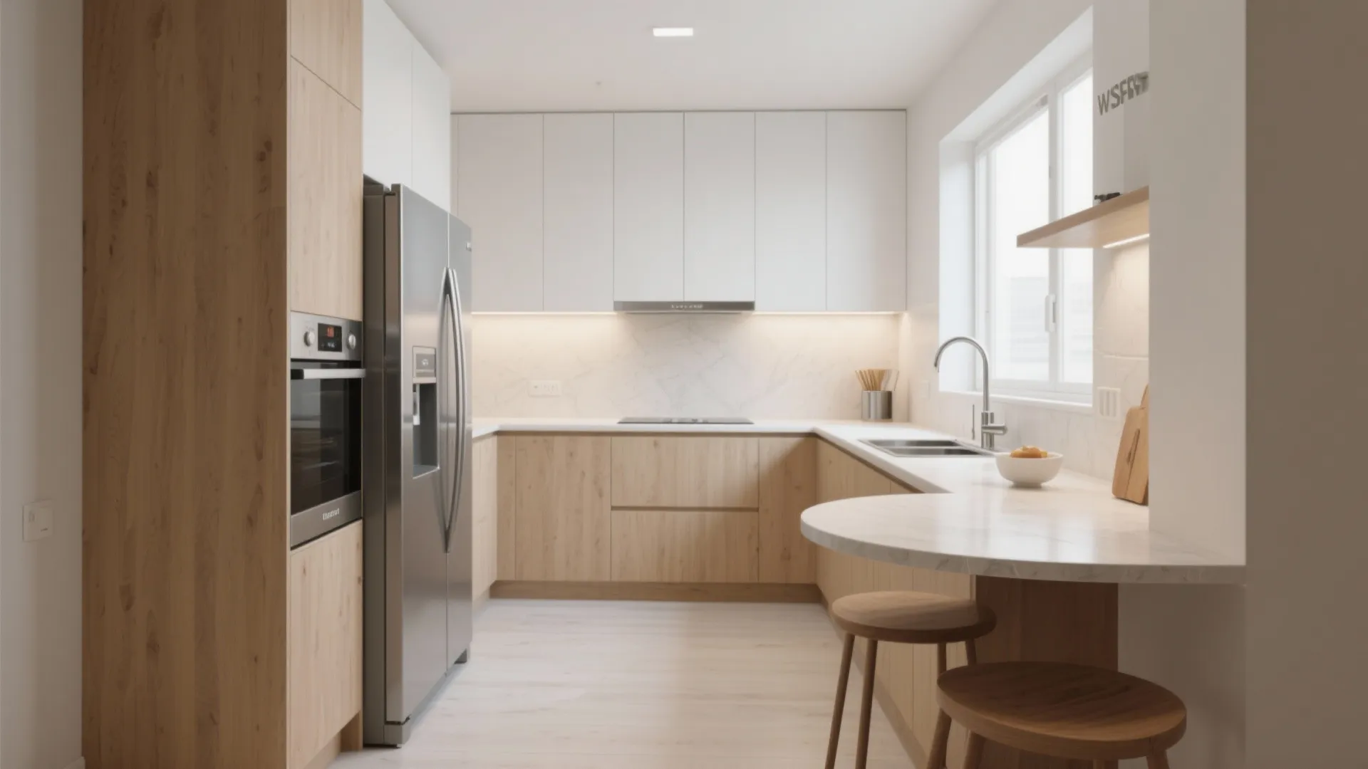 L-Shaped Layout That Frees Up Counter Space