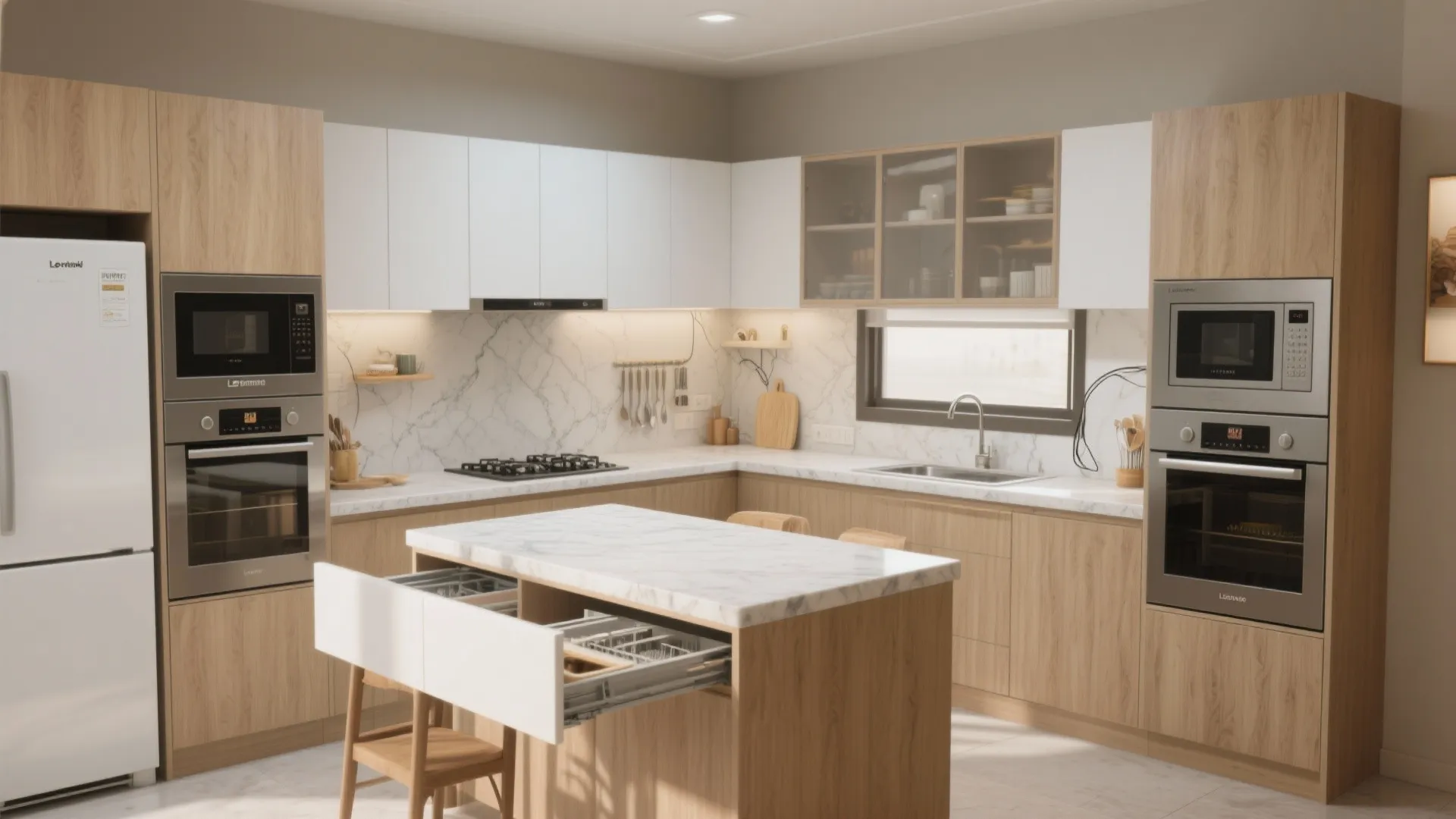 L-Shaped Kitchen to Free Counter Space