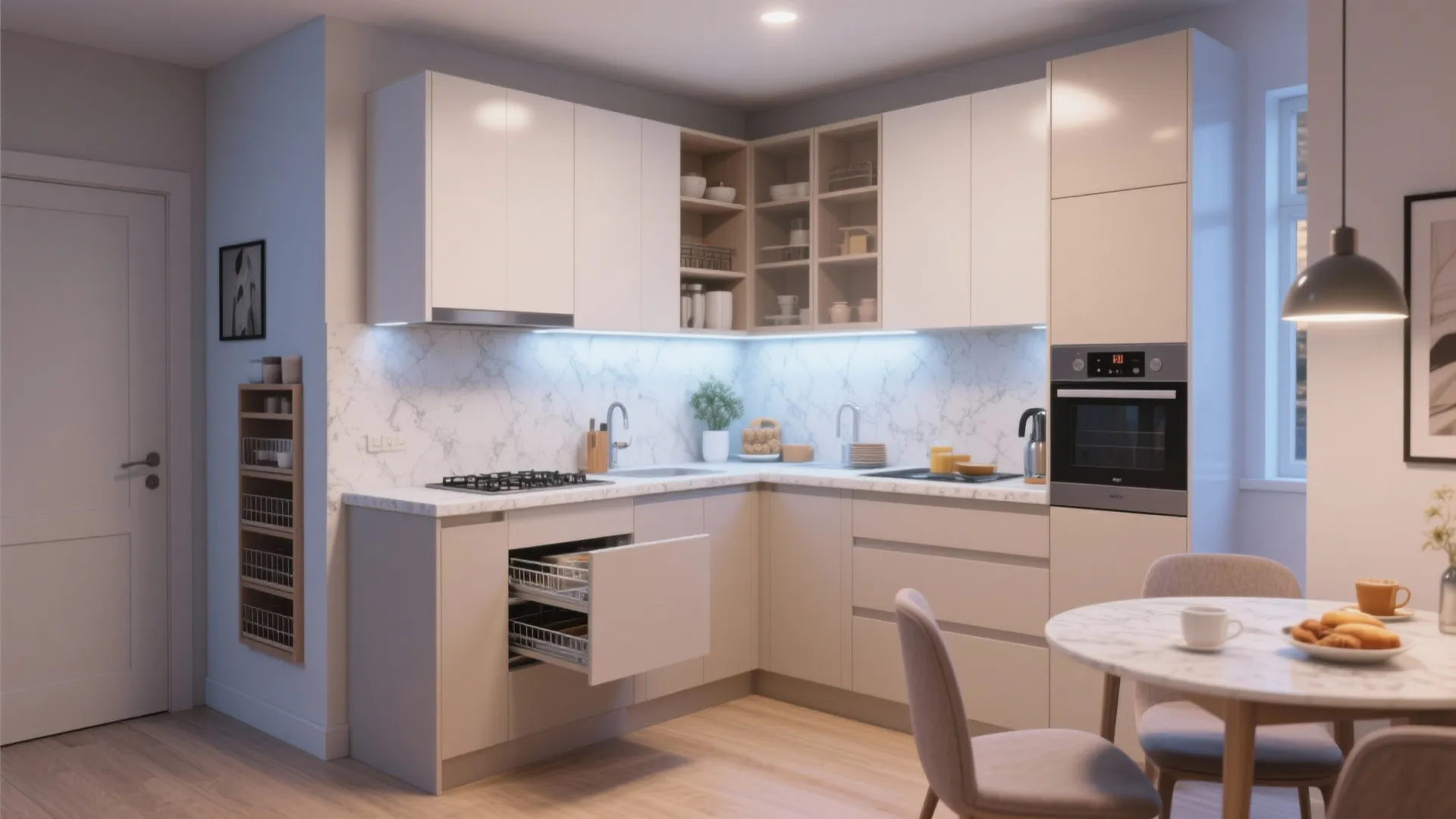 L-Shaped Compact Kitchen