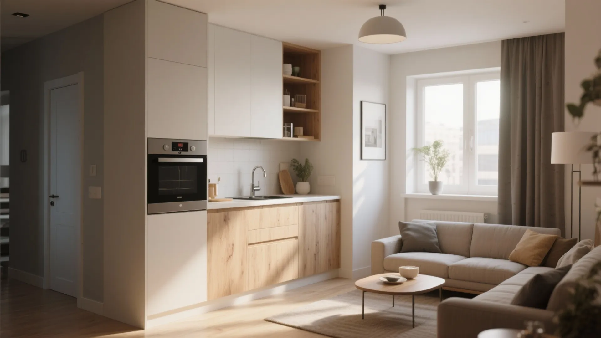 L-Shaped Kitchen in Small Apartments
