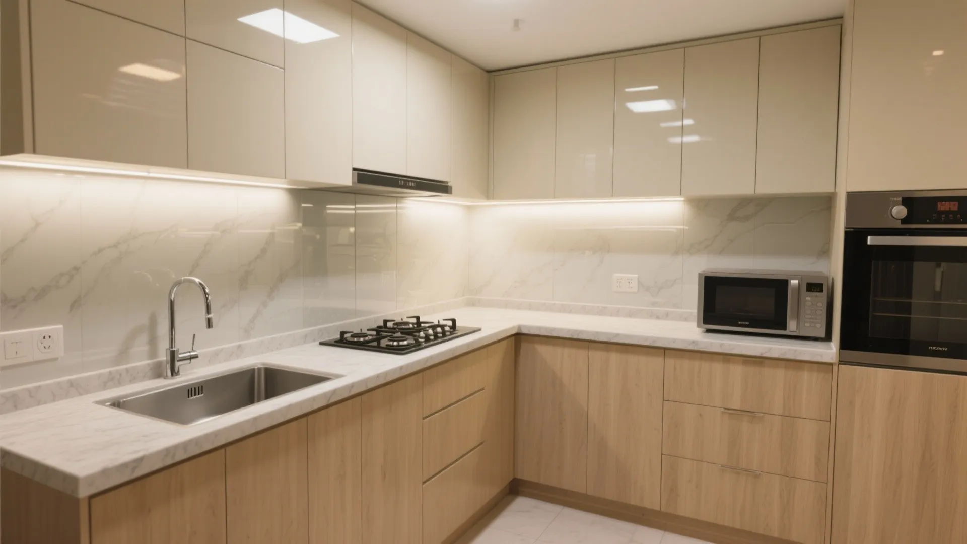 L-shaped kitchen layout that maximizes counters