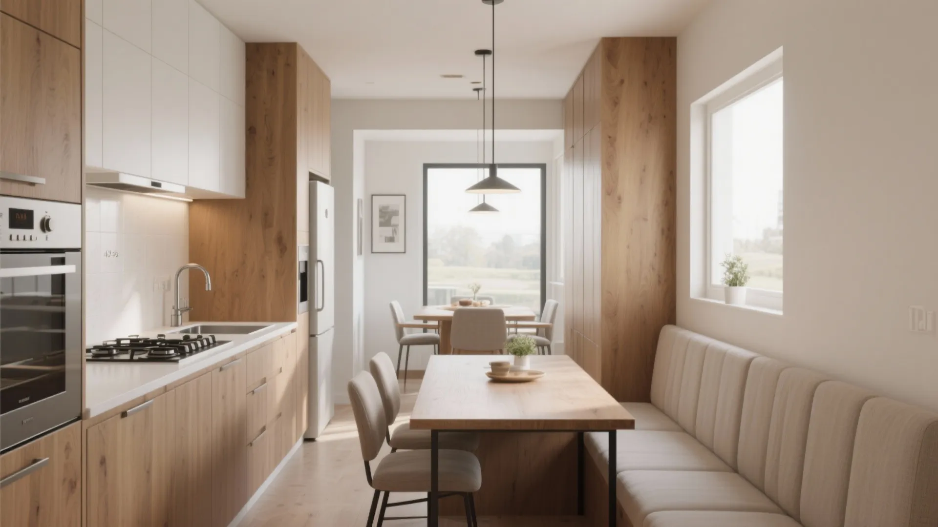 Compact L-Shaped Kitchen Diner That Works