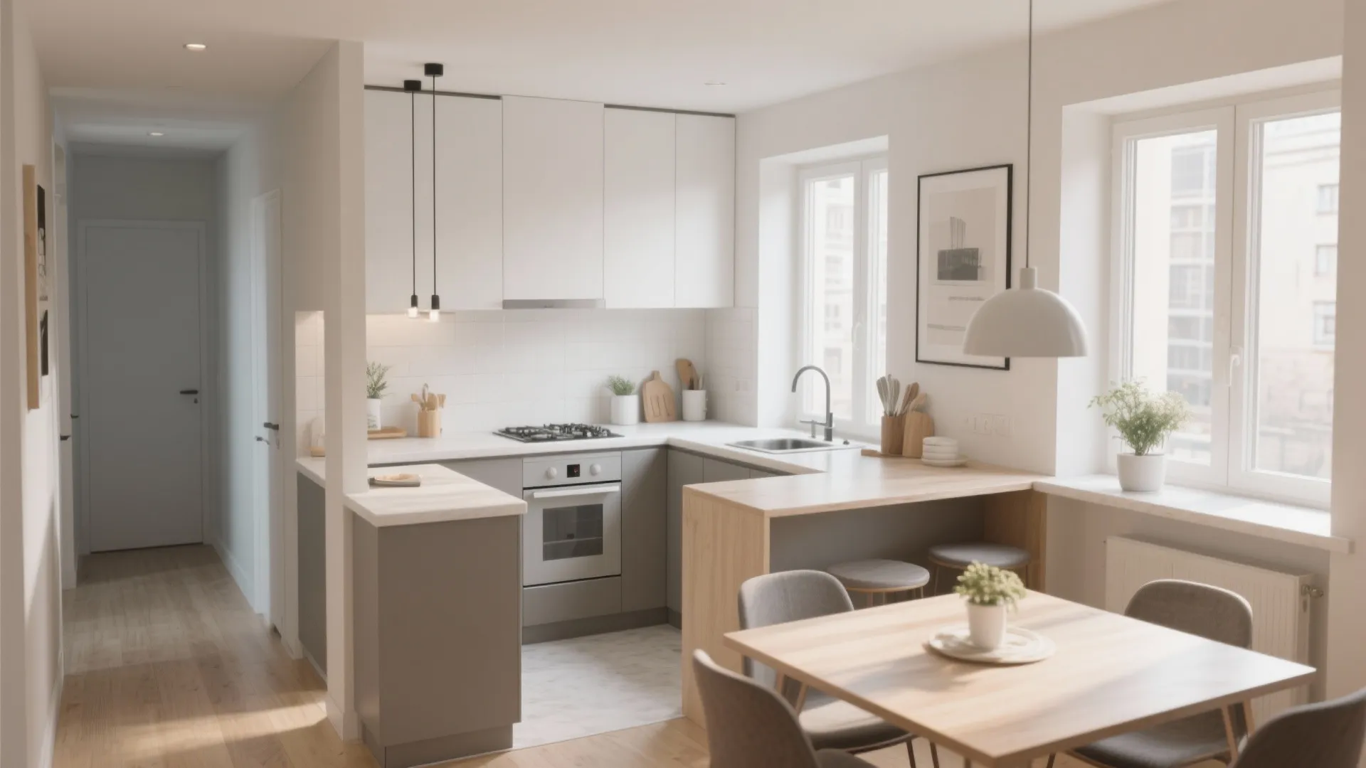 L-Shaped Layout for More Counter Space