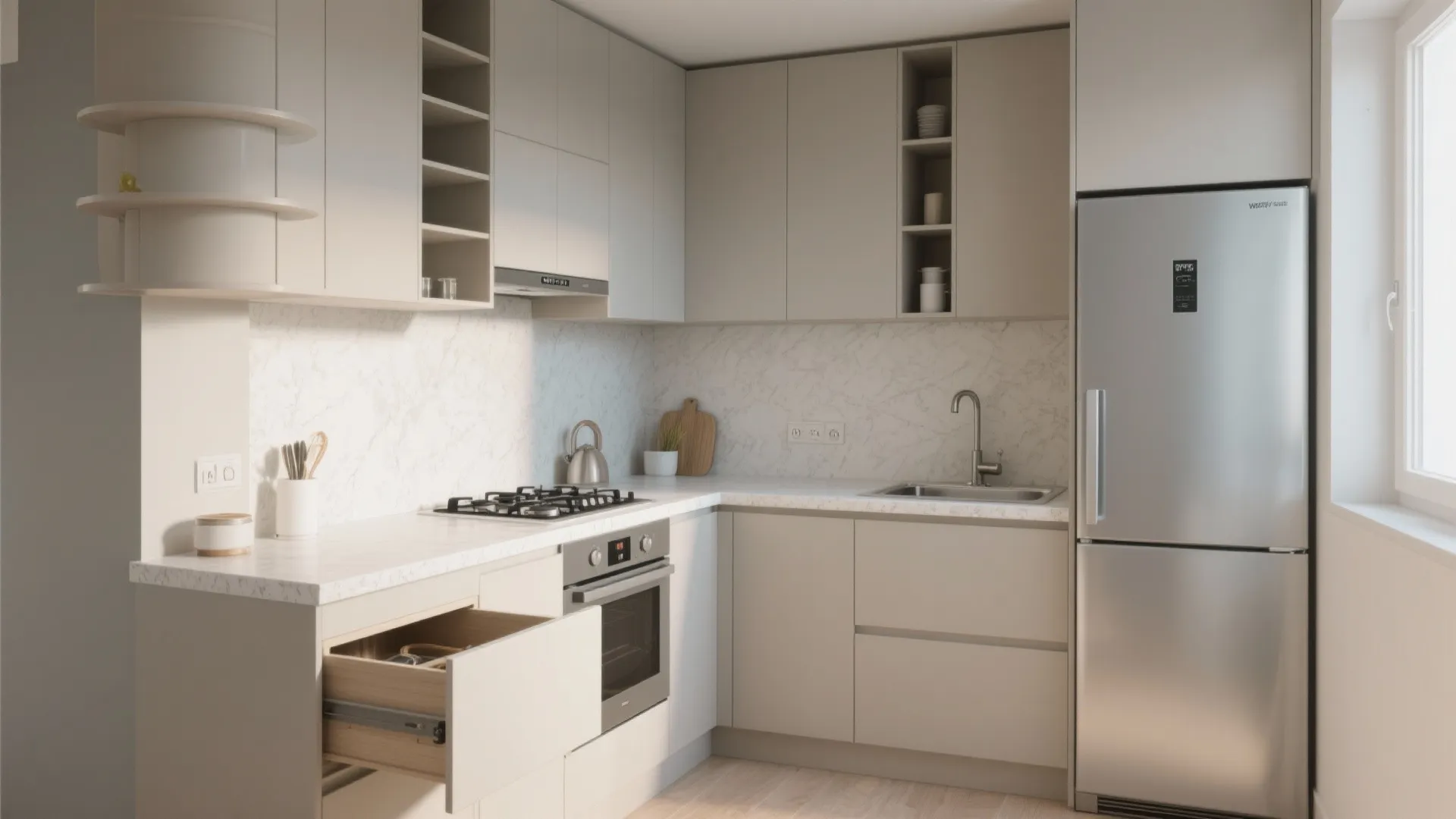 L-Shaped Kitchen to Unlock Counter Space