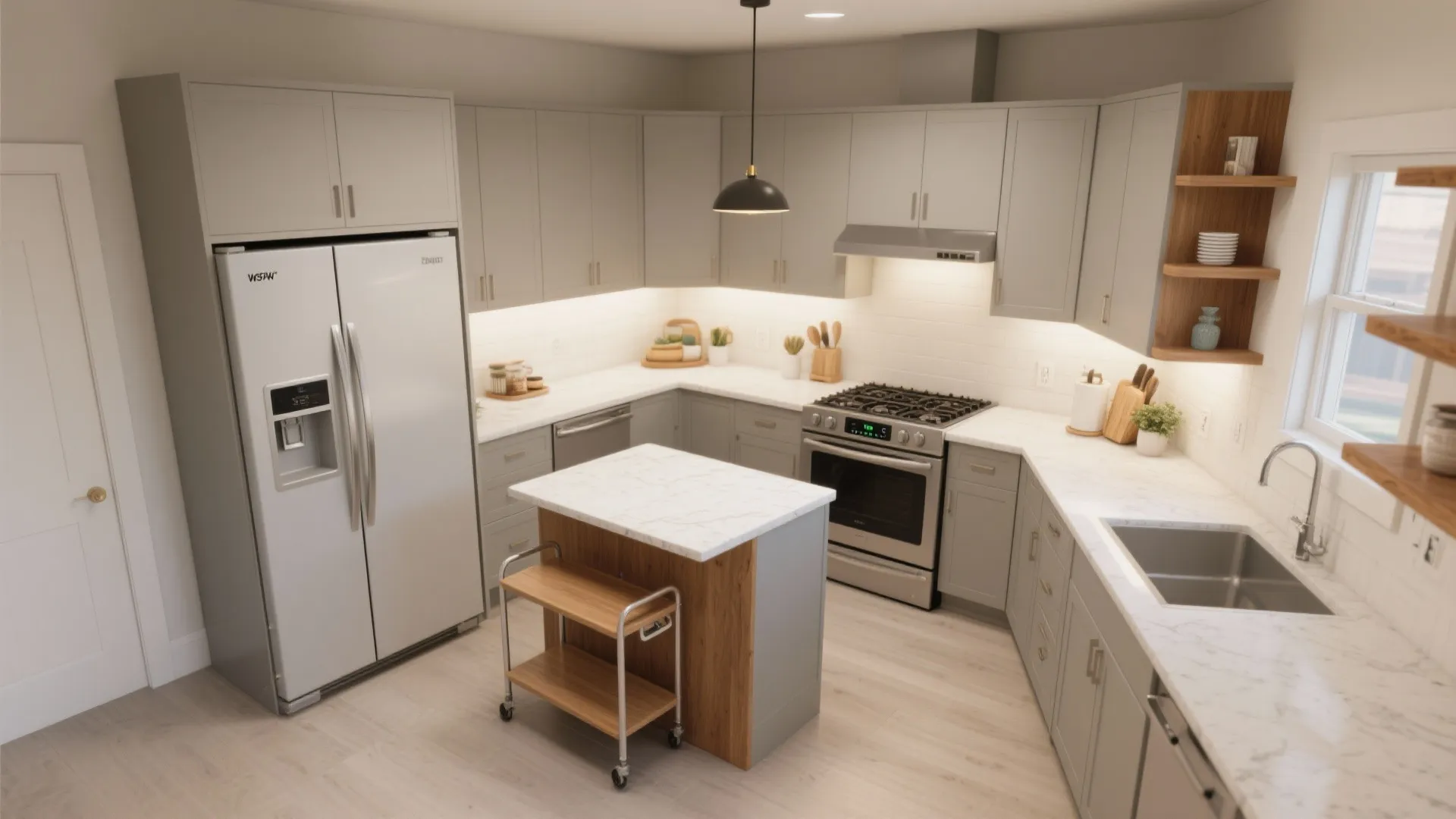 Compact L-Shaped Layout That Maximizes Flow