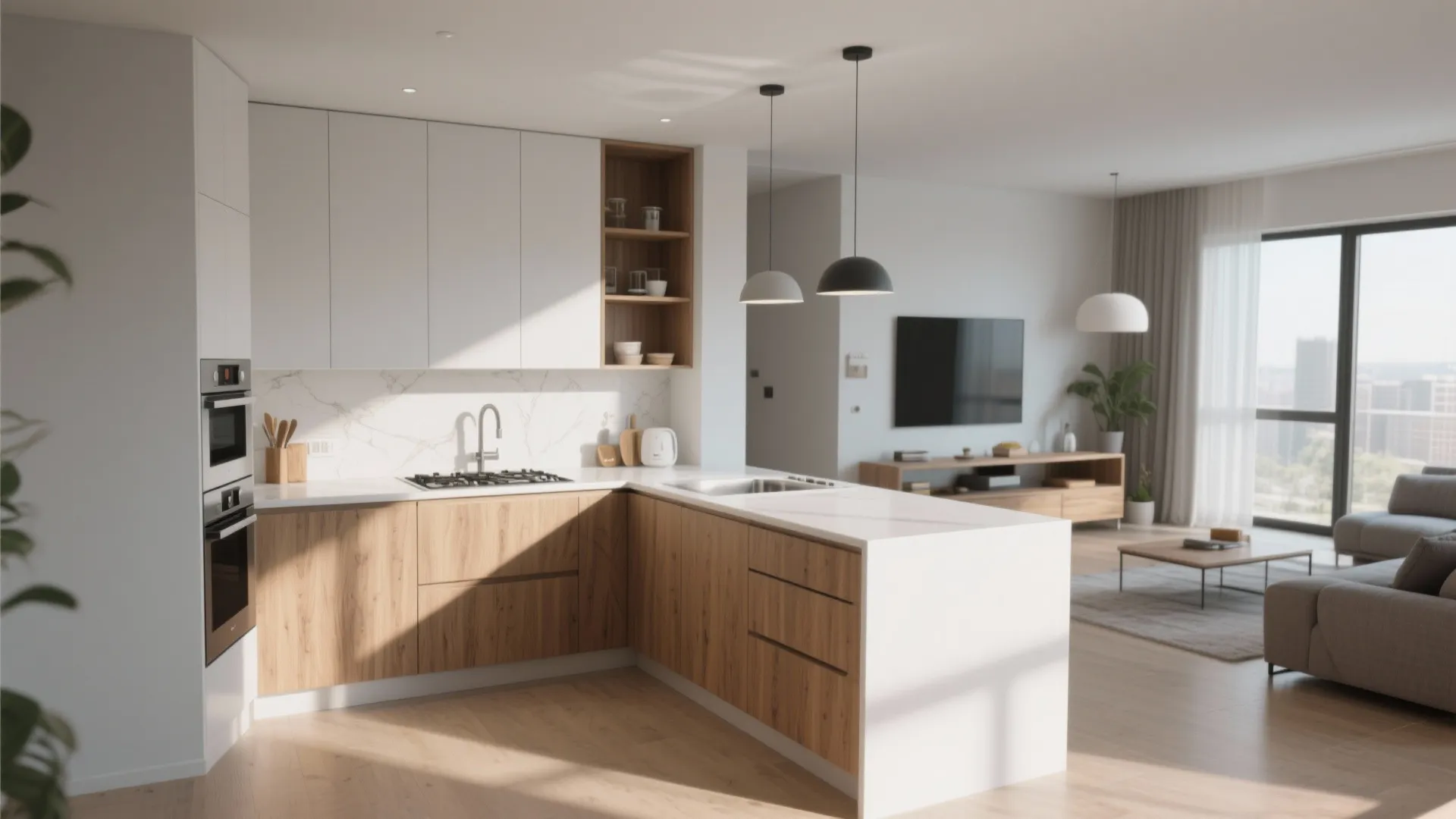 L-Shaped Layout for More Counter Space