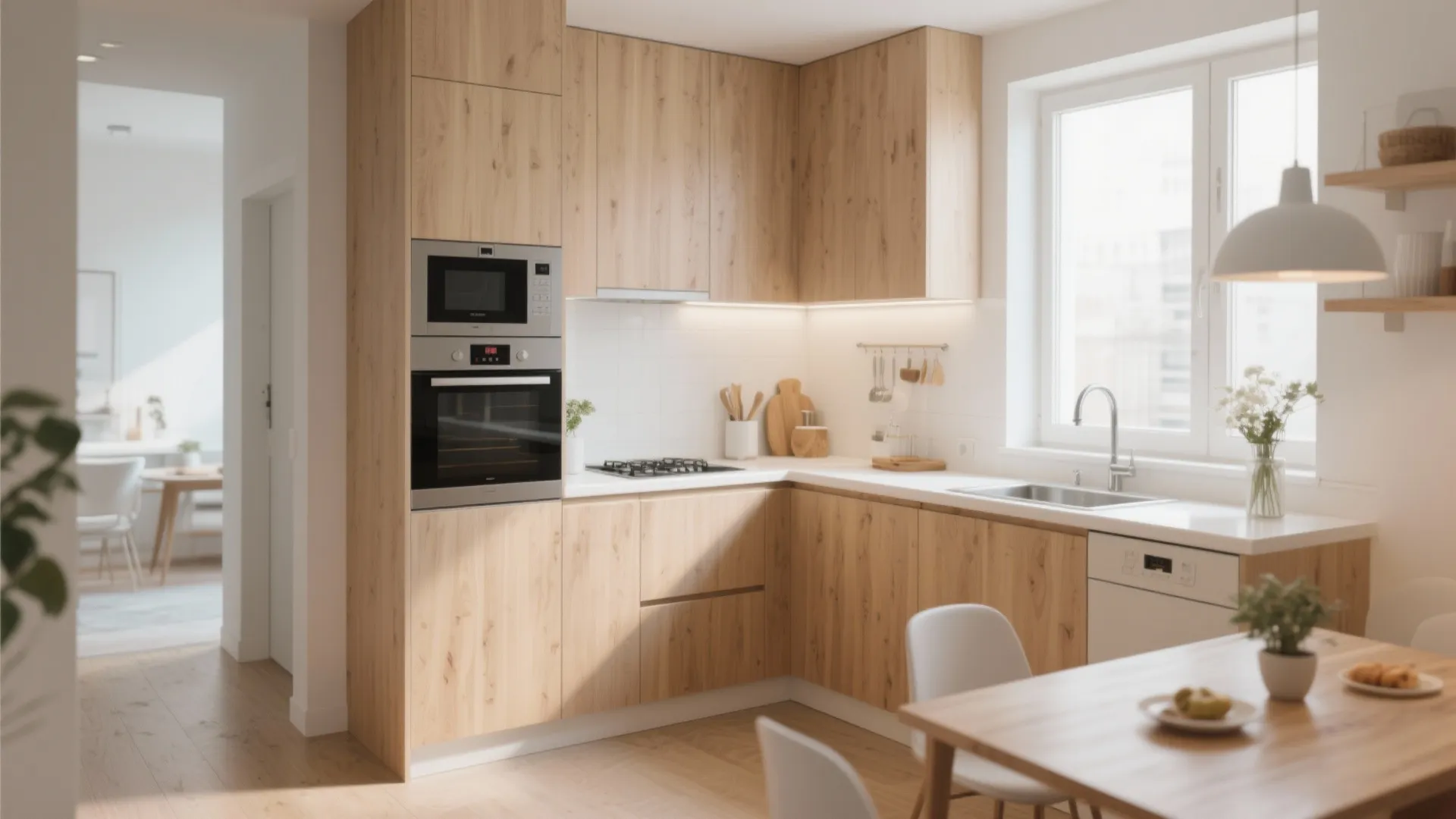 L-shaped kitchen layout