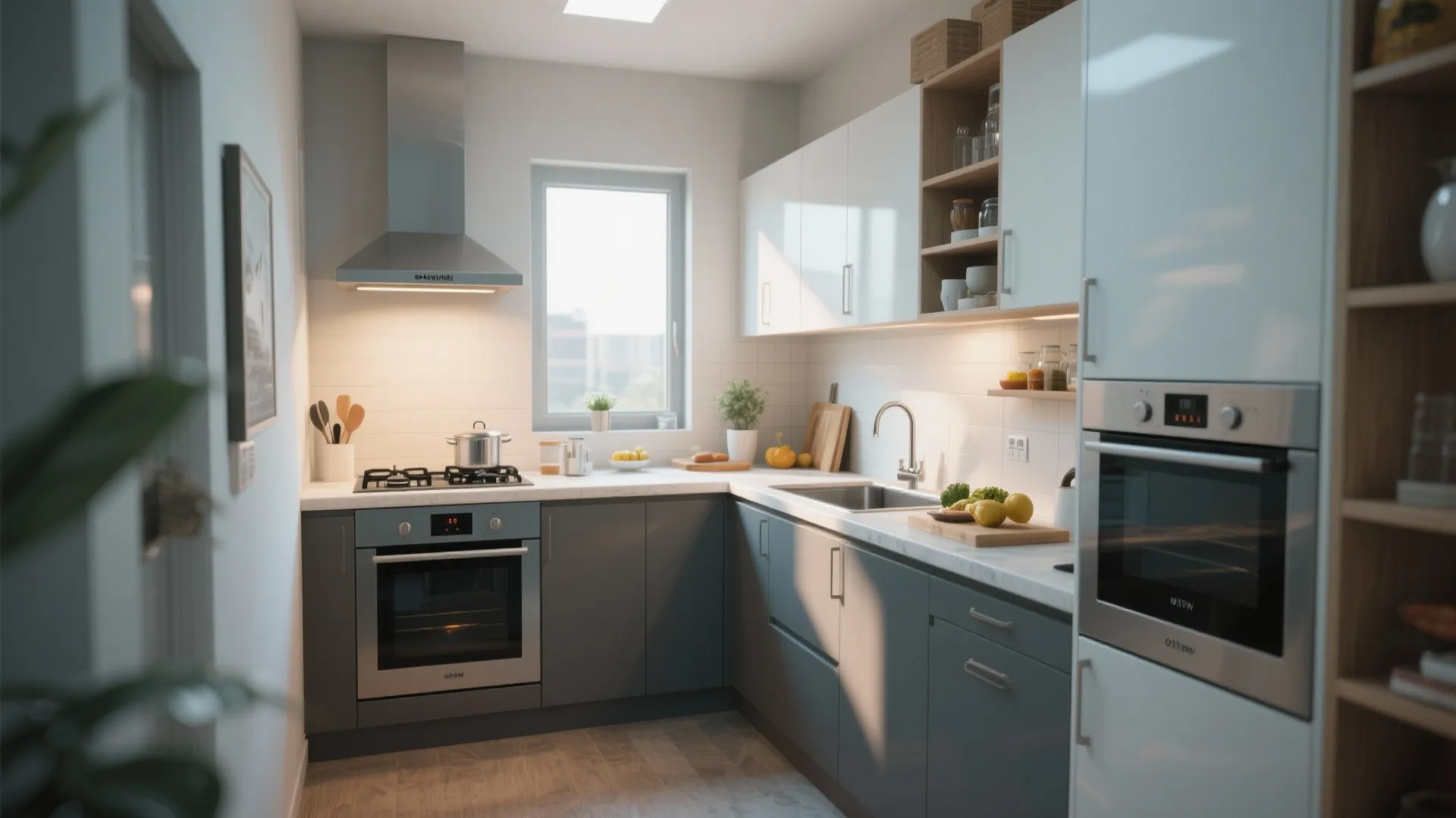 L-Shaped Layout for More Counter Space