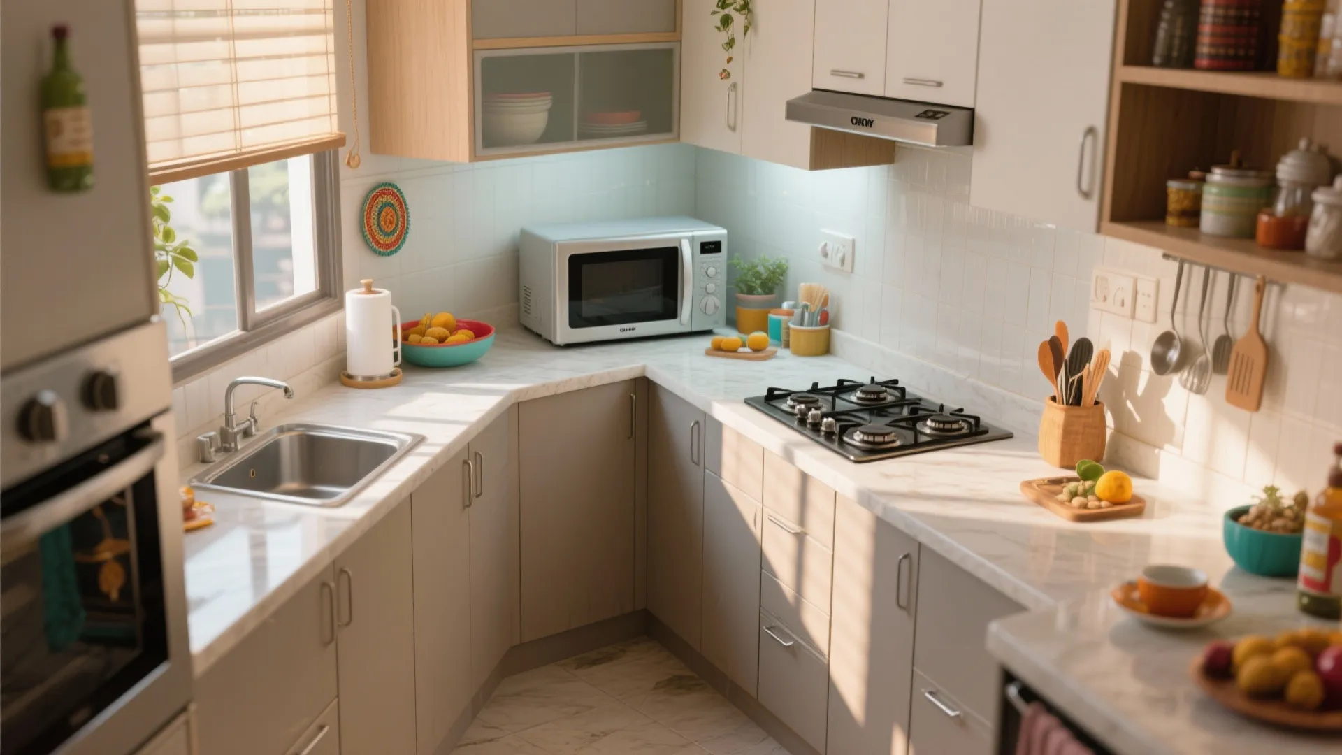 L-Shaped Layout to Maximise Counter Space