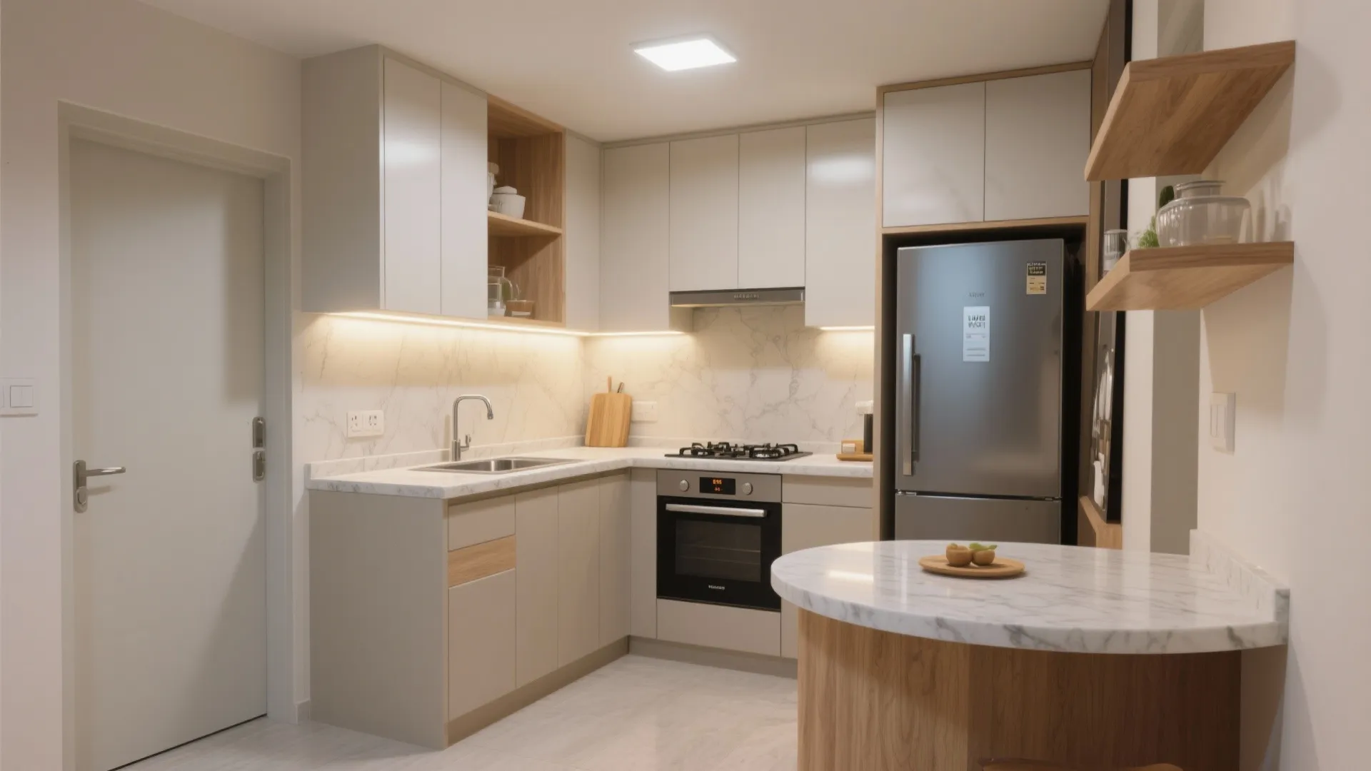 L-shaped kitchen layout to unlock counter space