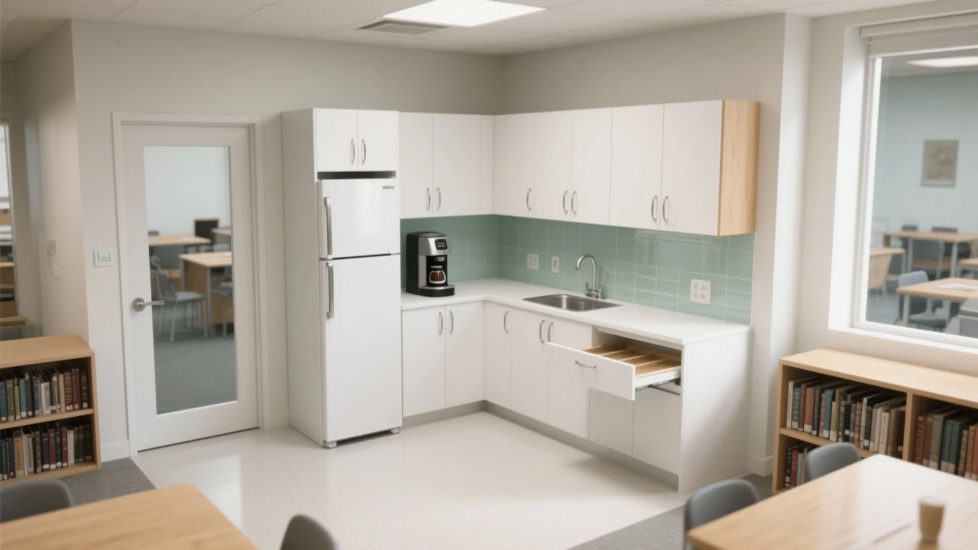 L-shaped kitchen layout for study-room nooks