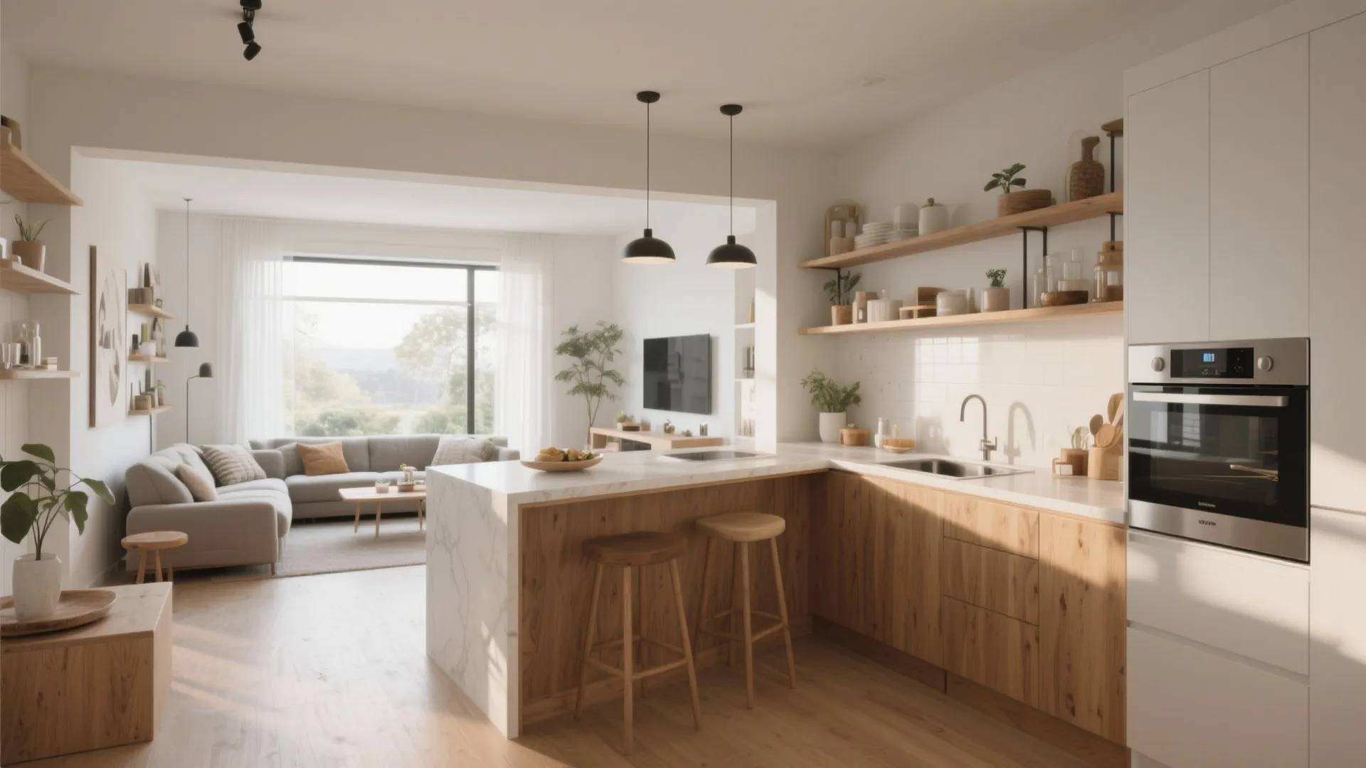 3. L-Shaped Layout for More Counter Space