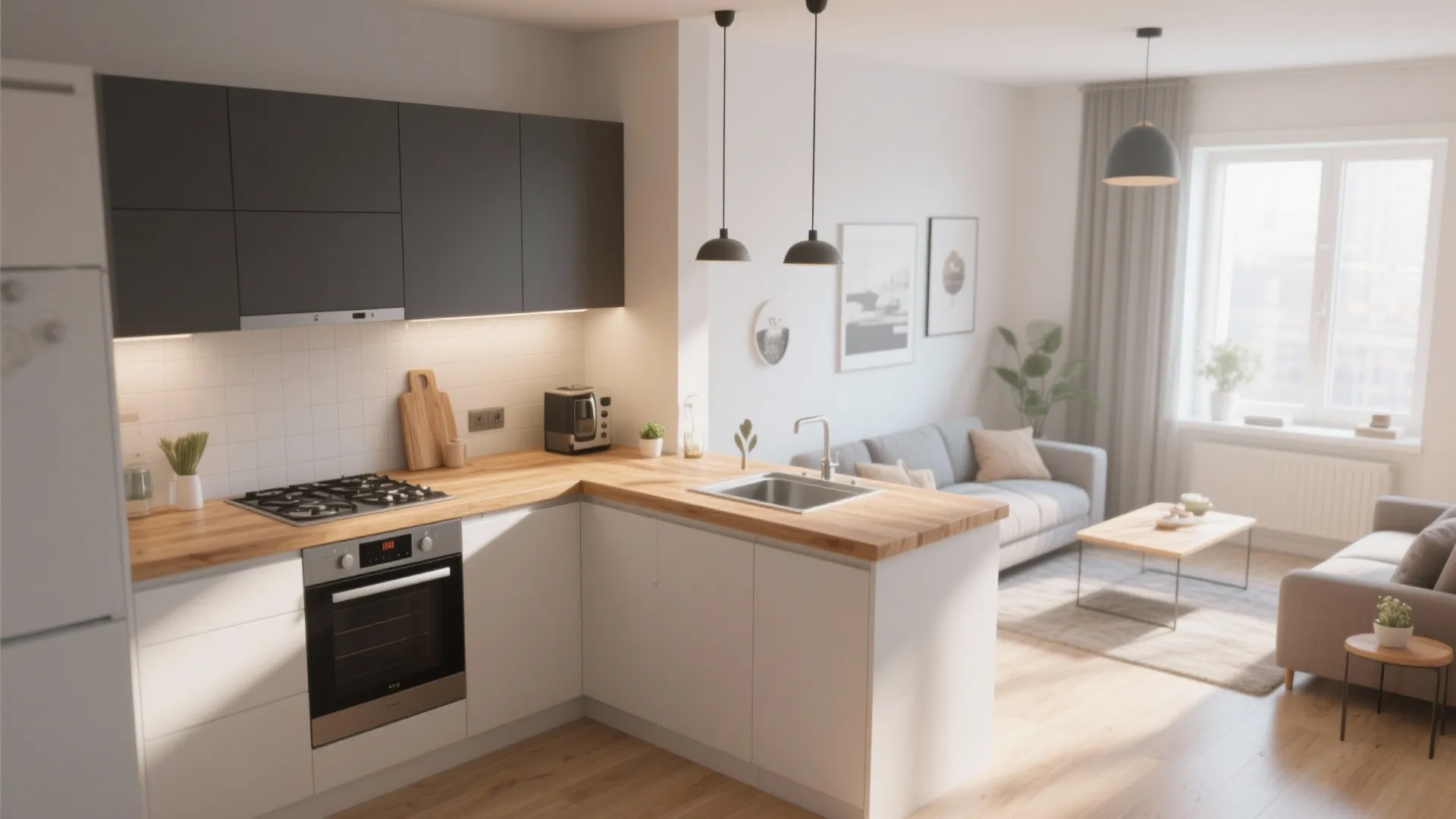 3. L-Shaped Layout for More Counter Space