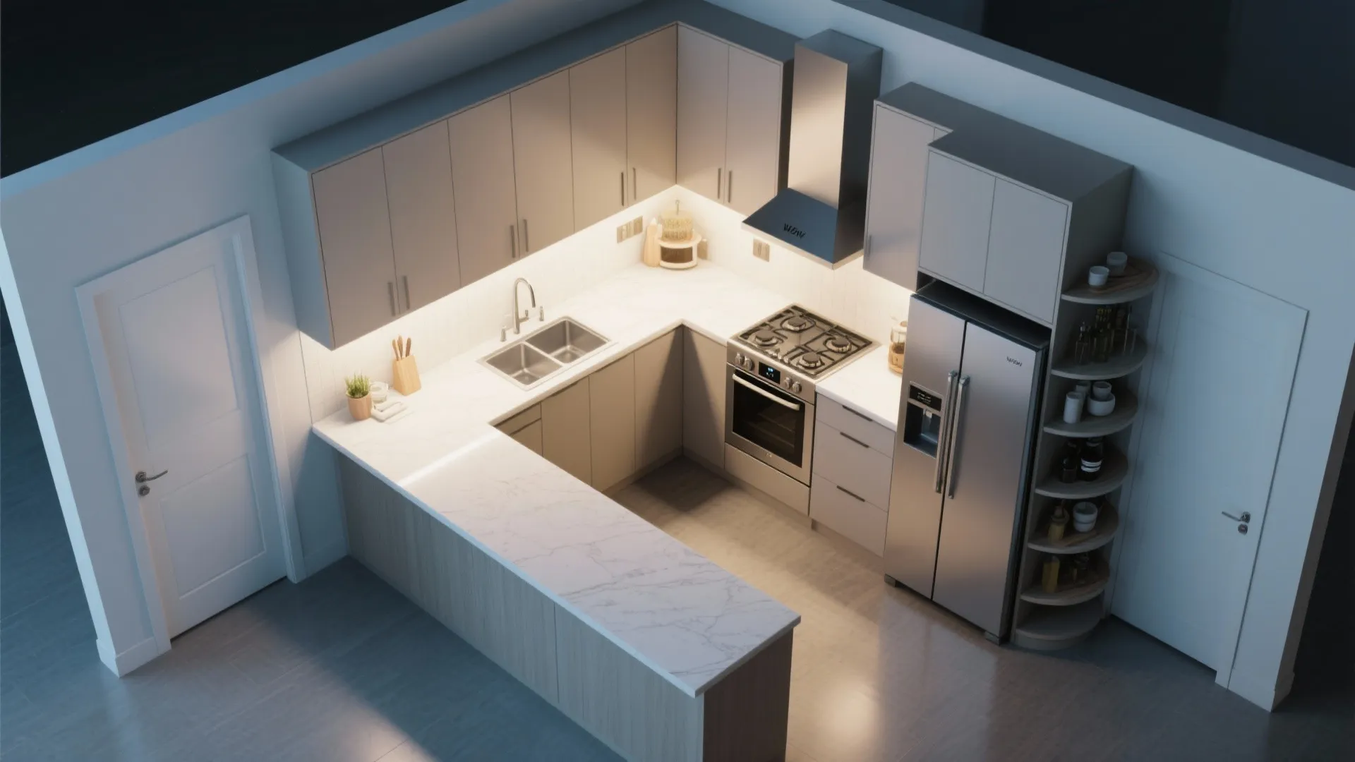 L-shaped kitchen to unlock counter space