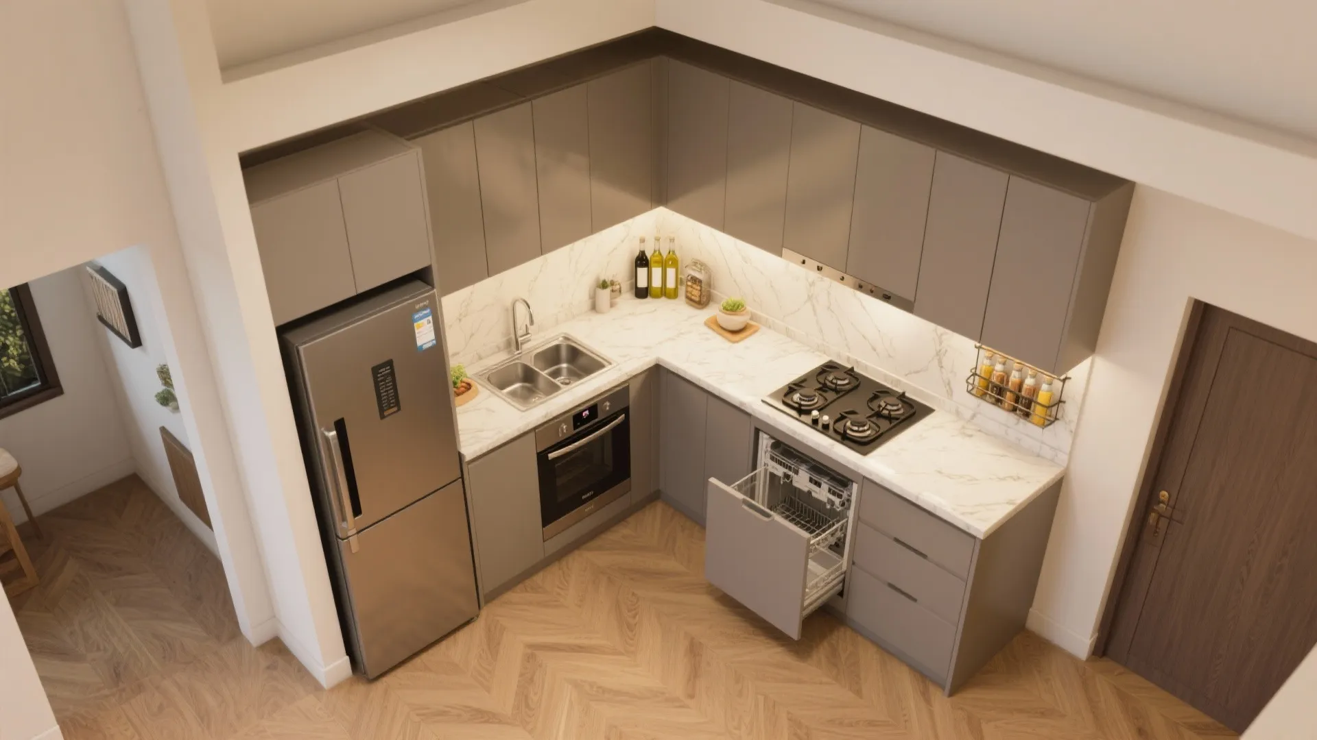 L-Shaped Kitchen to Unlock Counter Space