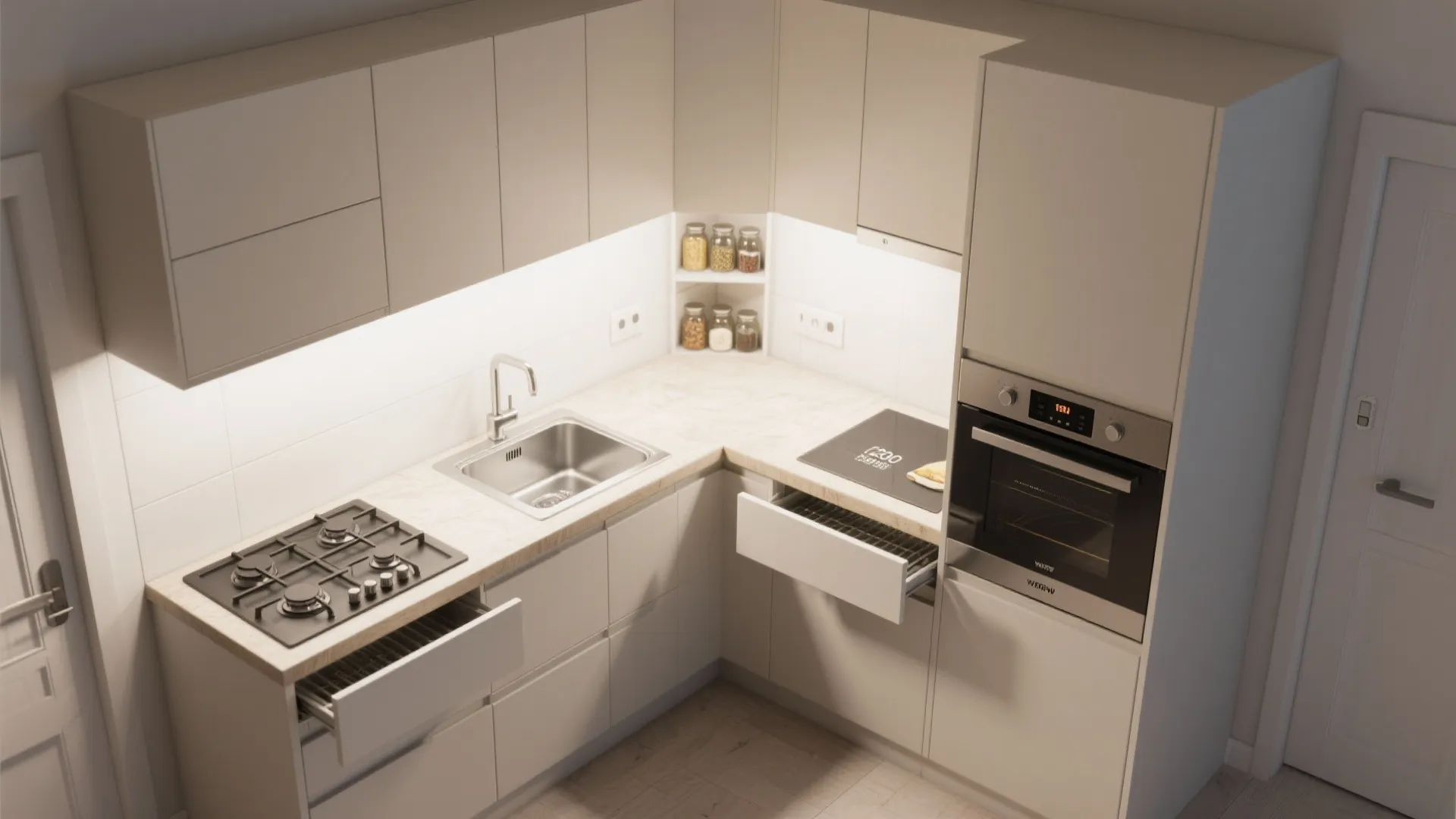 L-shaped small kitchen that actually works