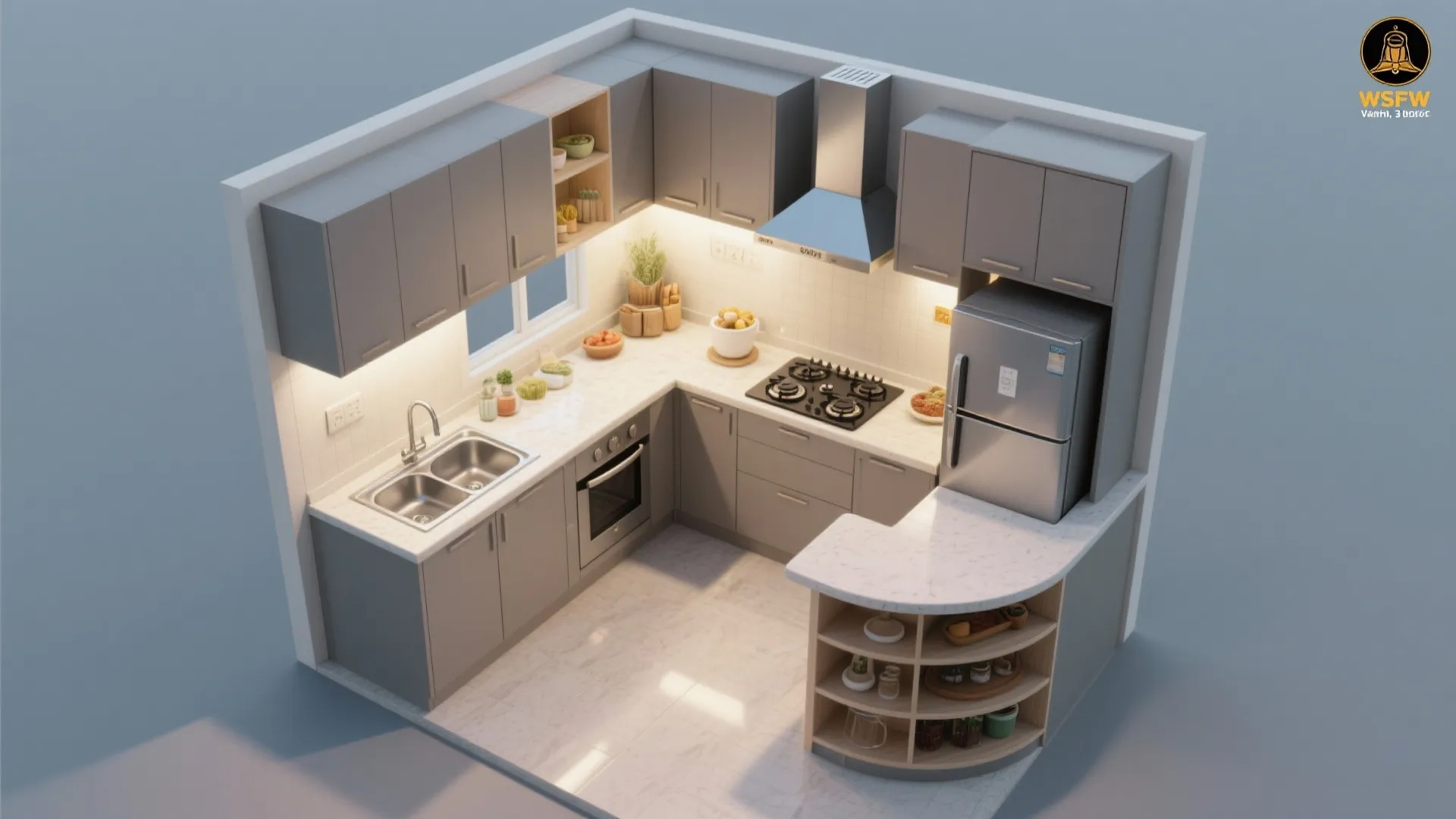 L-shaped kitchen layouts that release more counter space