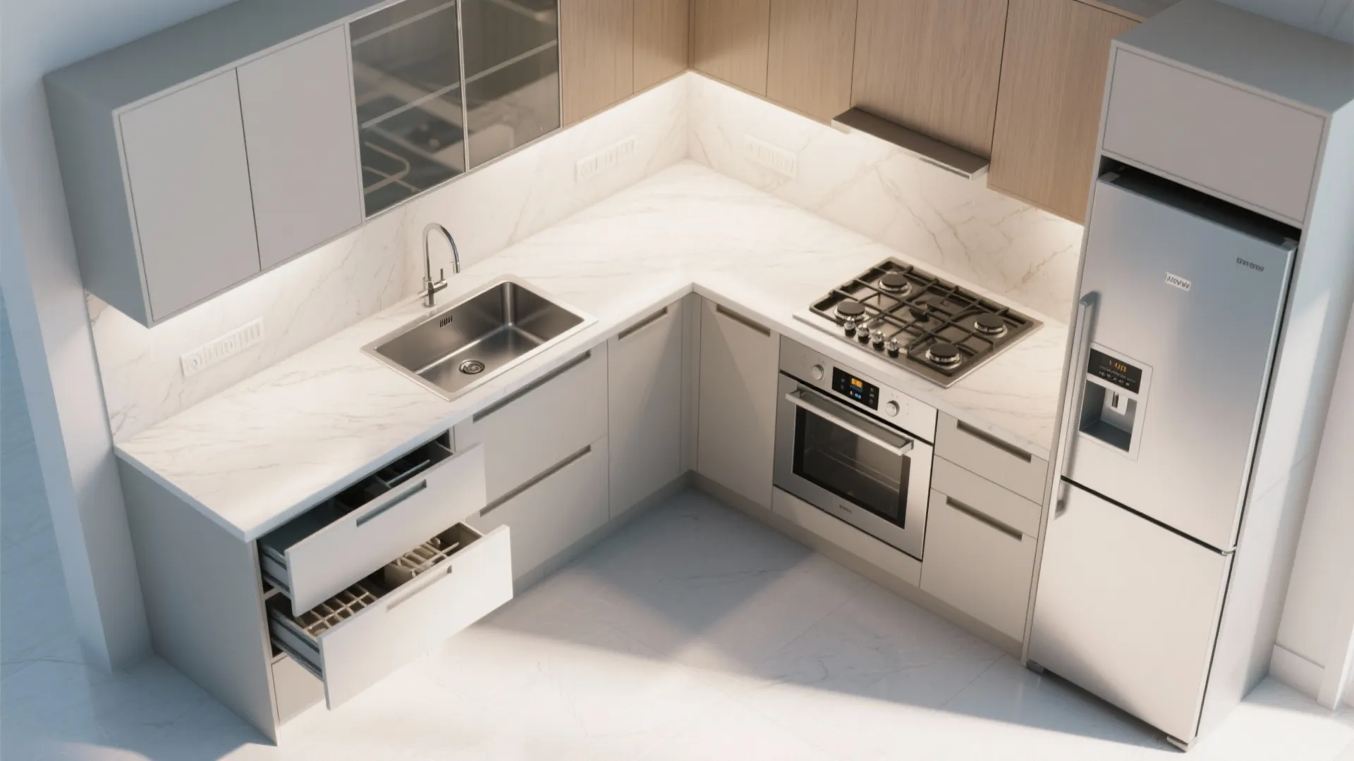 L-Shaped Kitchen Flow for Busy Families