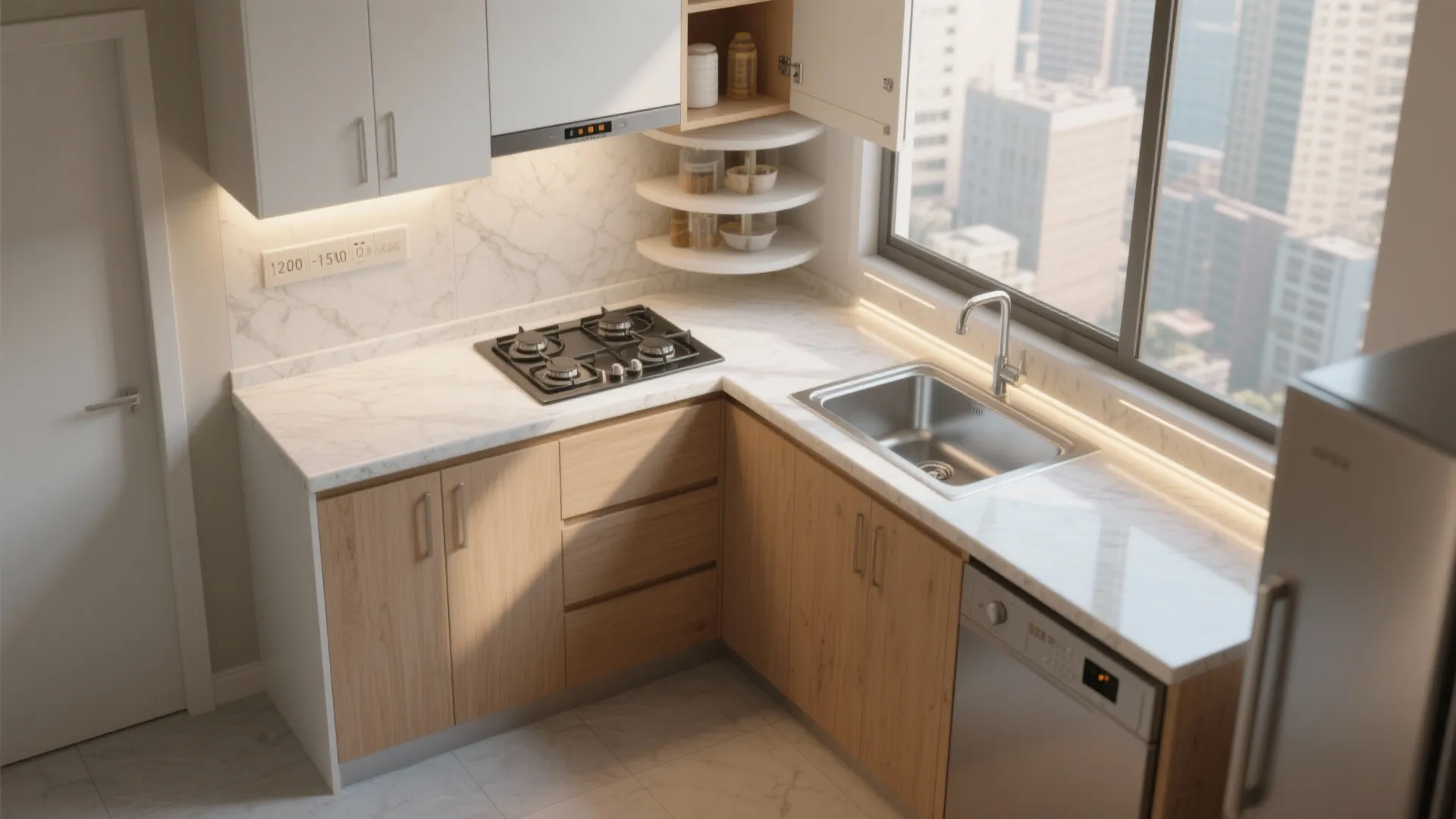 L-Shaped Kitchen That Works Hard