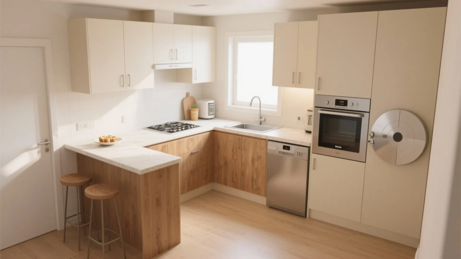 L-Shaped Micro Kitchen Layout