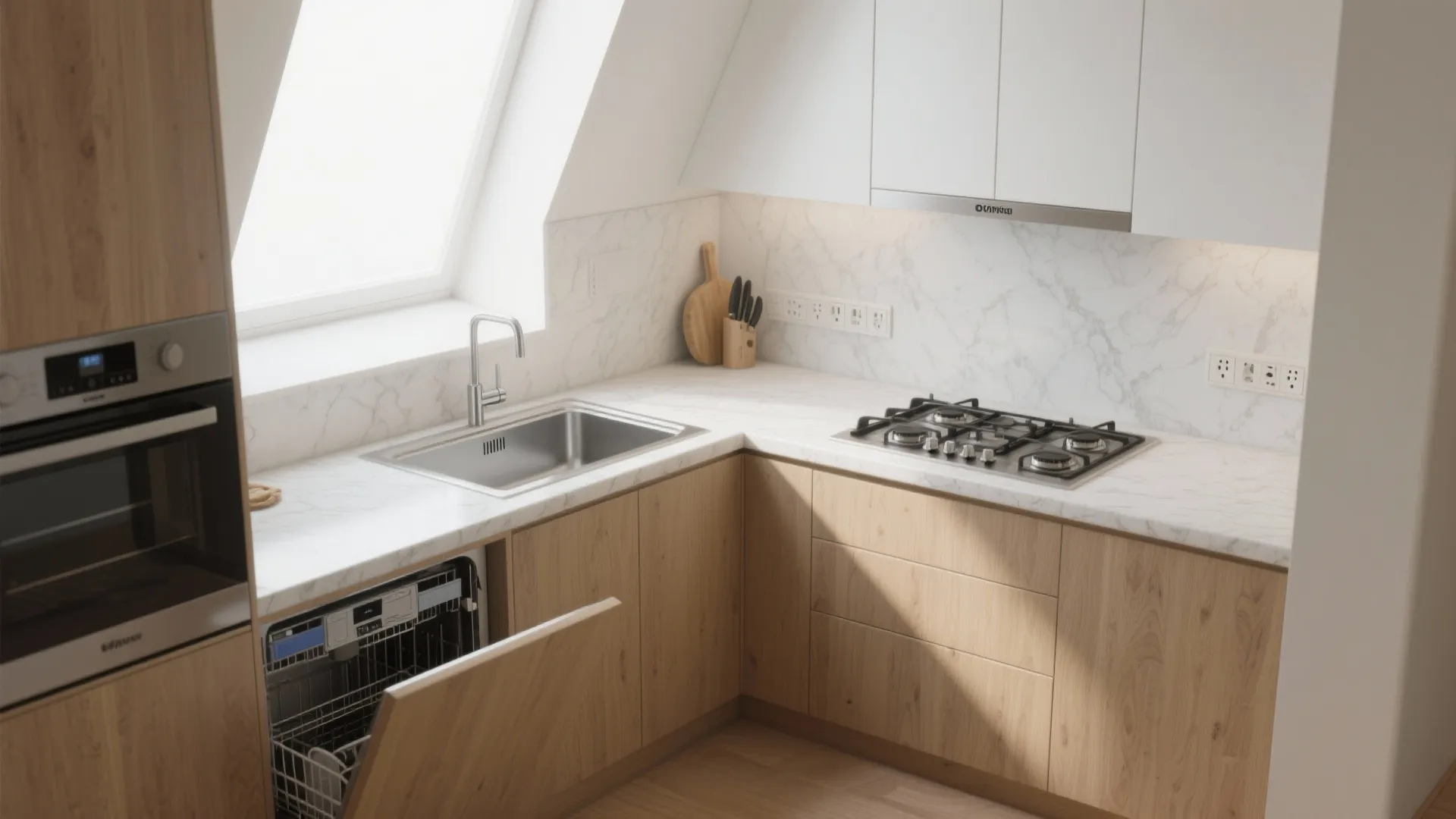 L-shaped layouts that free up counter space